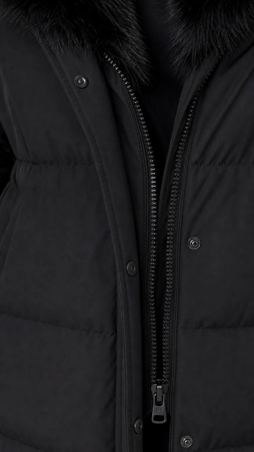 Women's Hooded Maxi Puffer Coat with Plush Trim Long Winter Parka