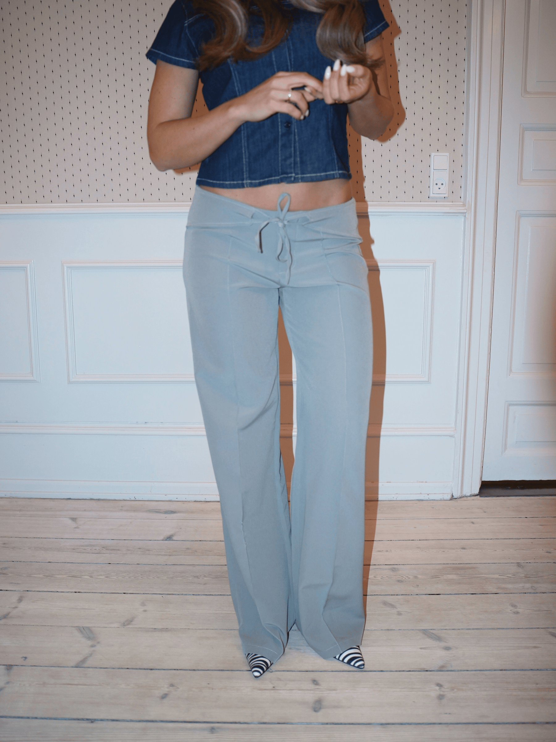 Kaia low-rise suit pants - Lilac beige