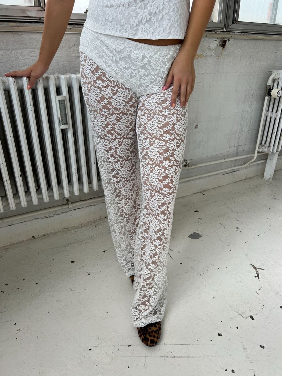 Alma lace pants - White