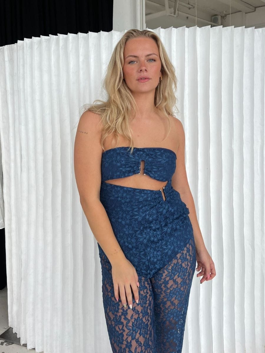 Alma lace top - Dark blue