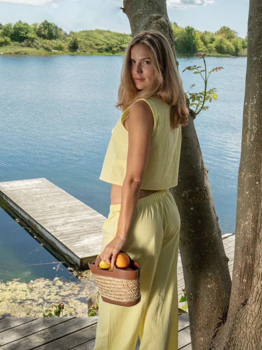 Elva linen pants - Light yellow