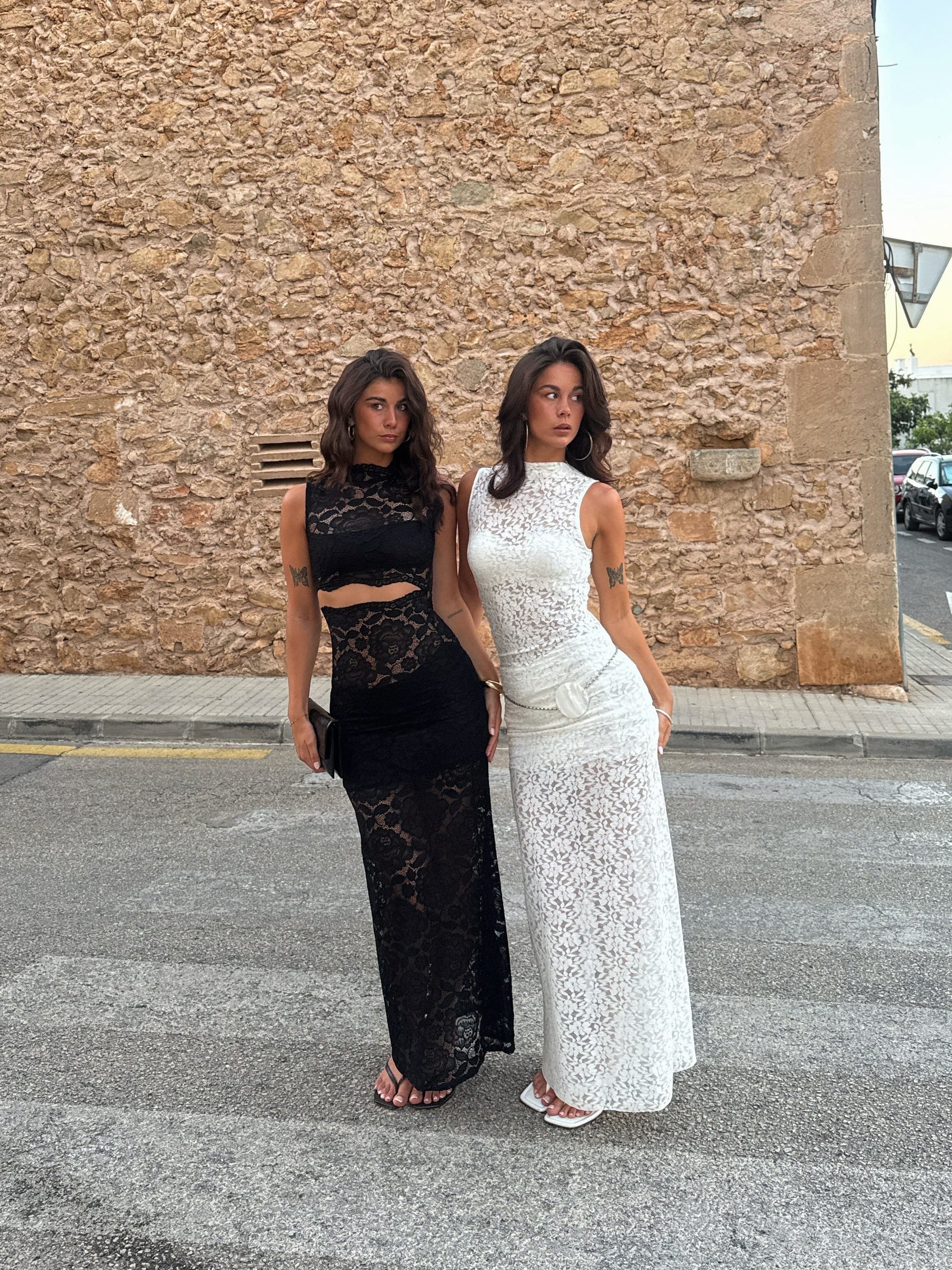 Rona Lace maxi dress - White