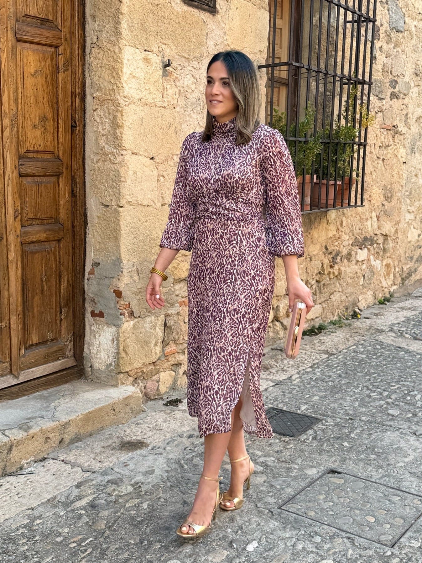 Vestido Midi print buganvilla | Tina
