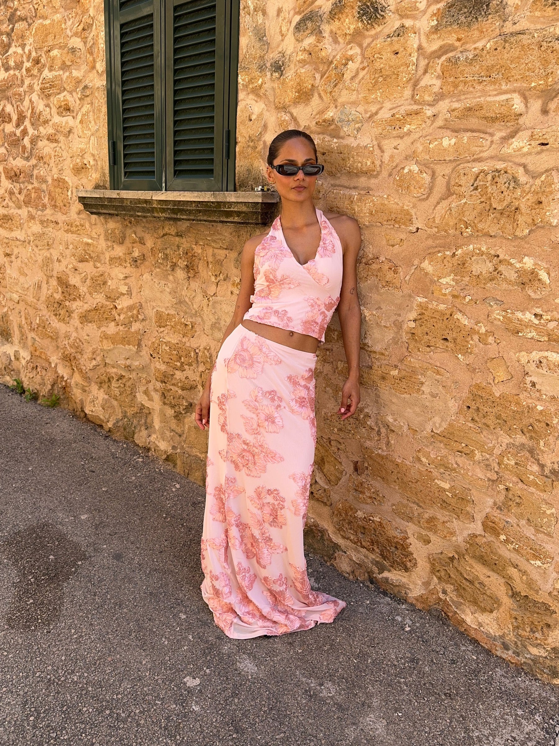 Kivo maxi mesh skirt - Pink