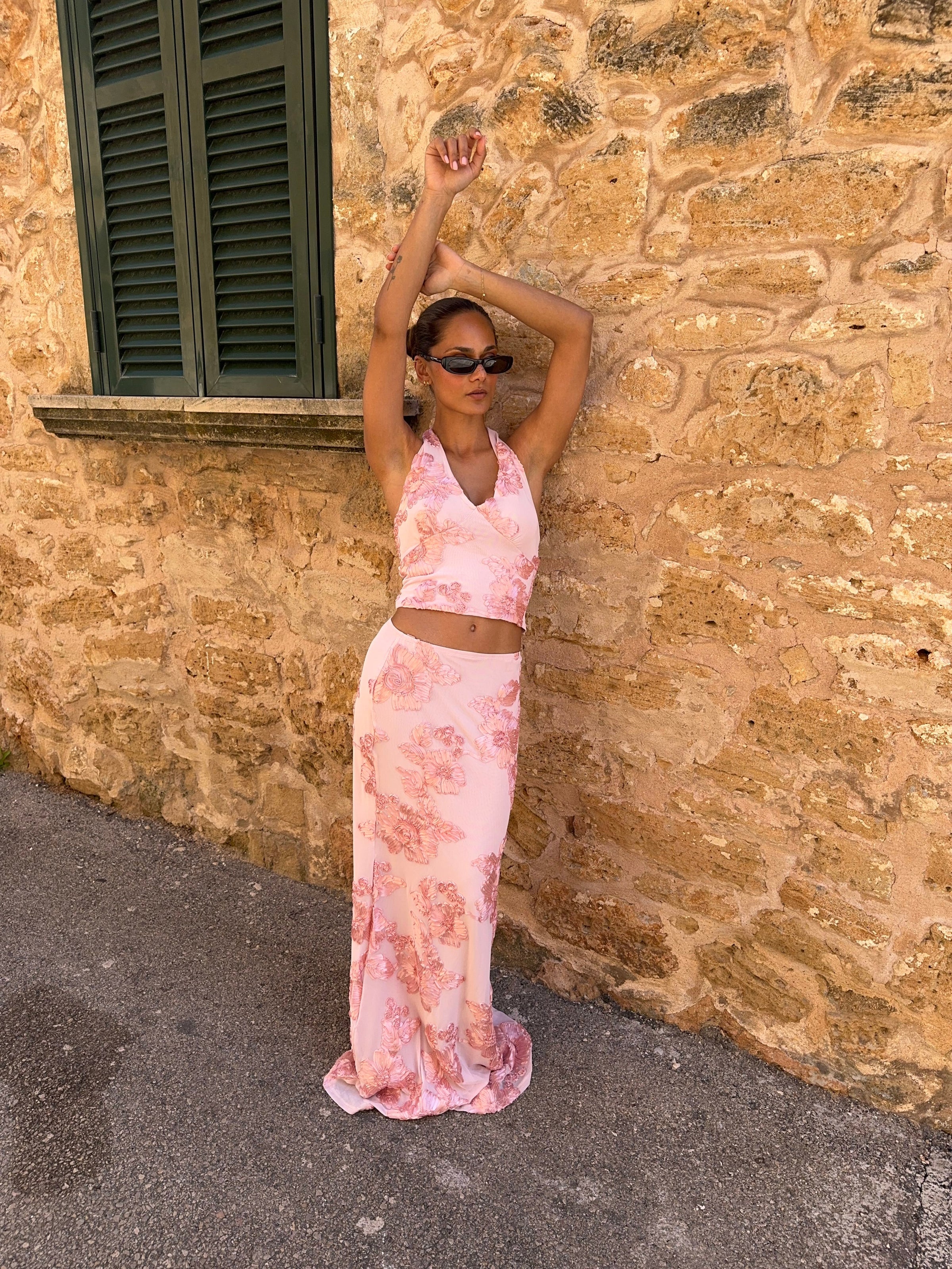 Kivo maxi mesh skirt - Pink