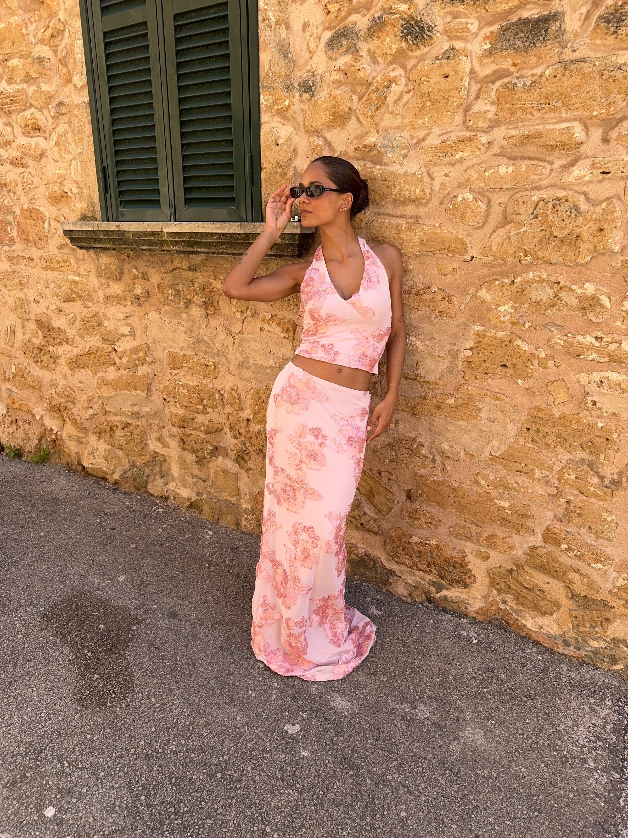 Kivo maxi mesh skirt - Pink