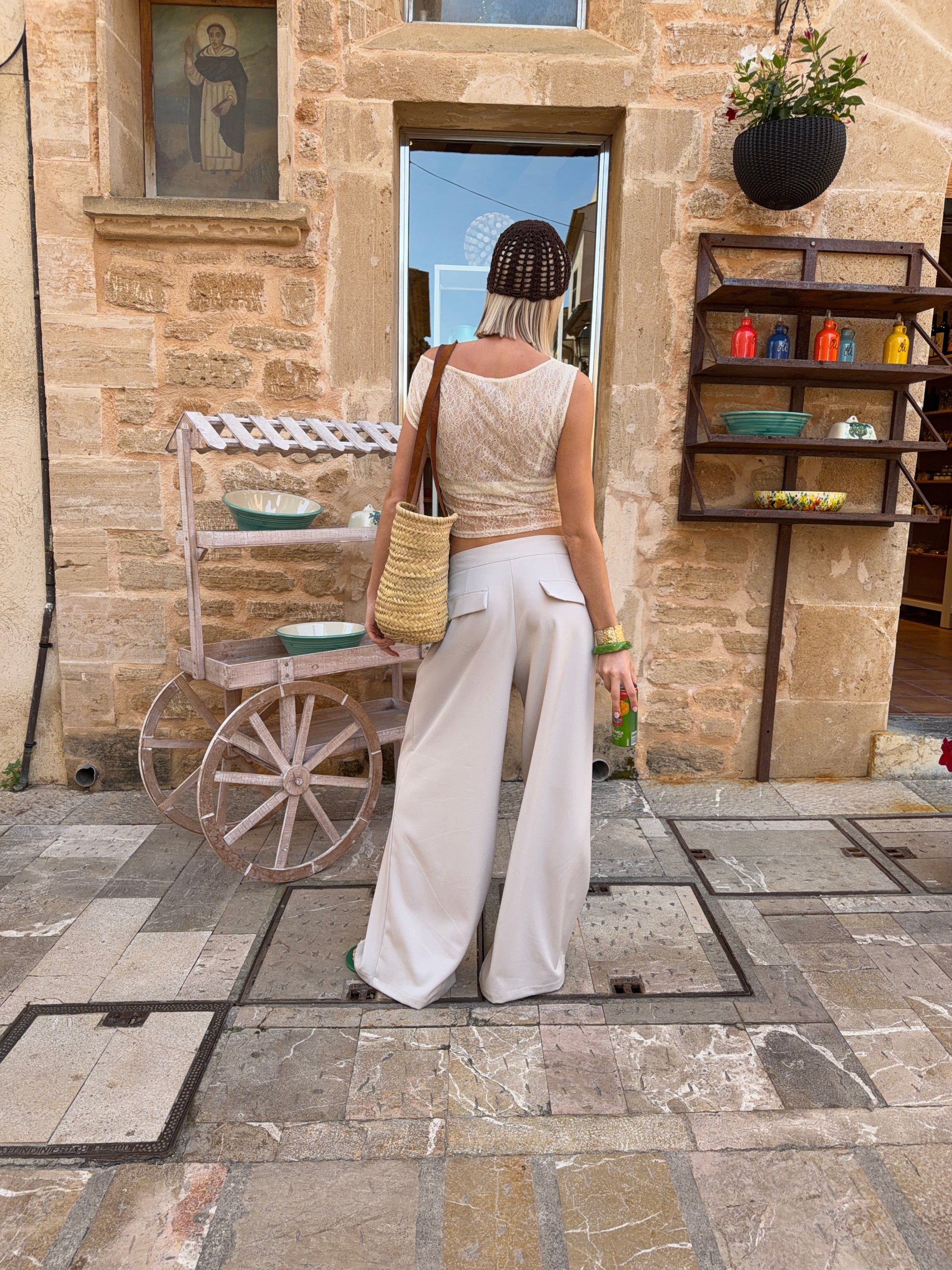 Malva belted suit pants - Light taupe