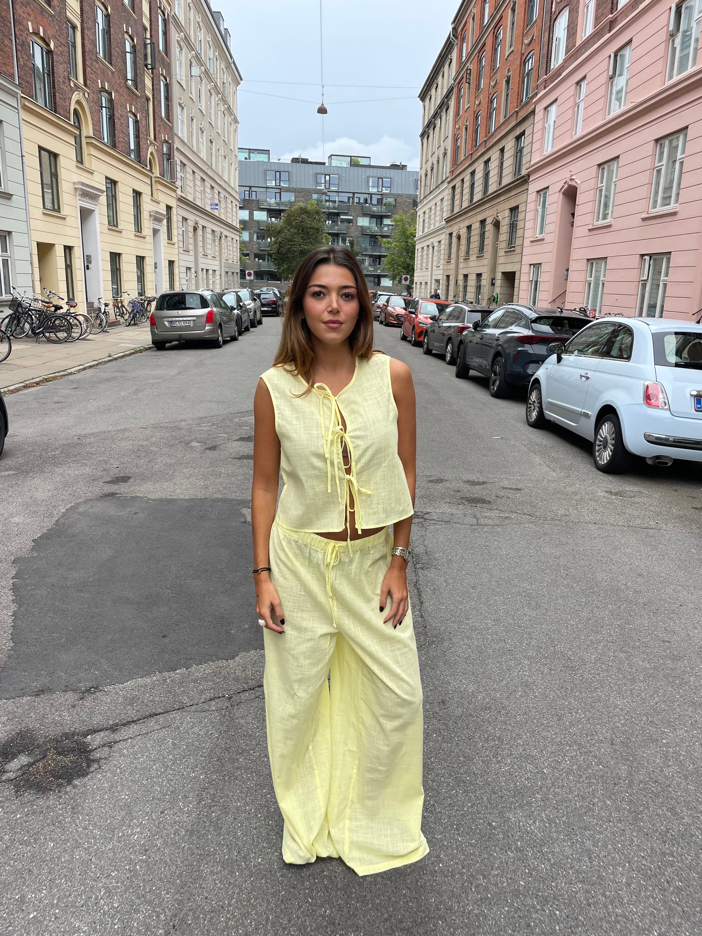 Elva linen pants - Light yellow