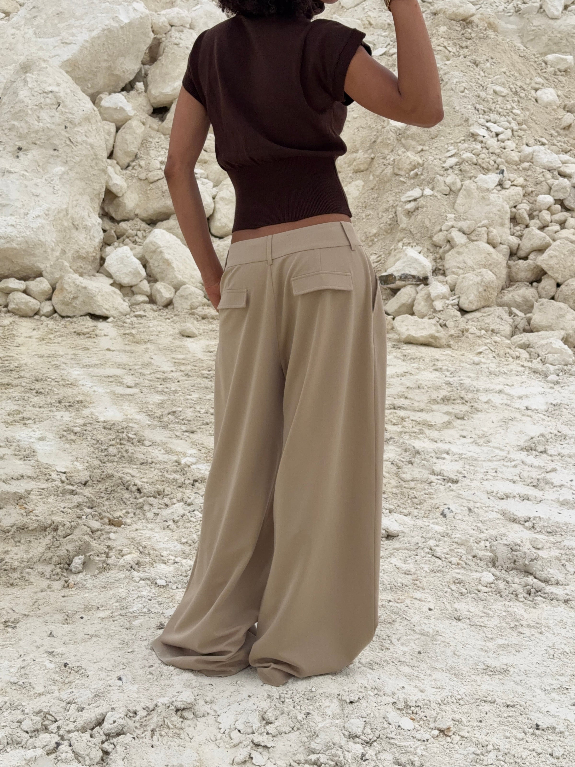 Holly loose suit pants - Beige