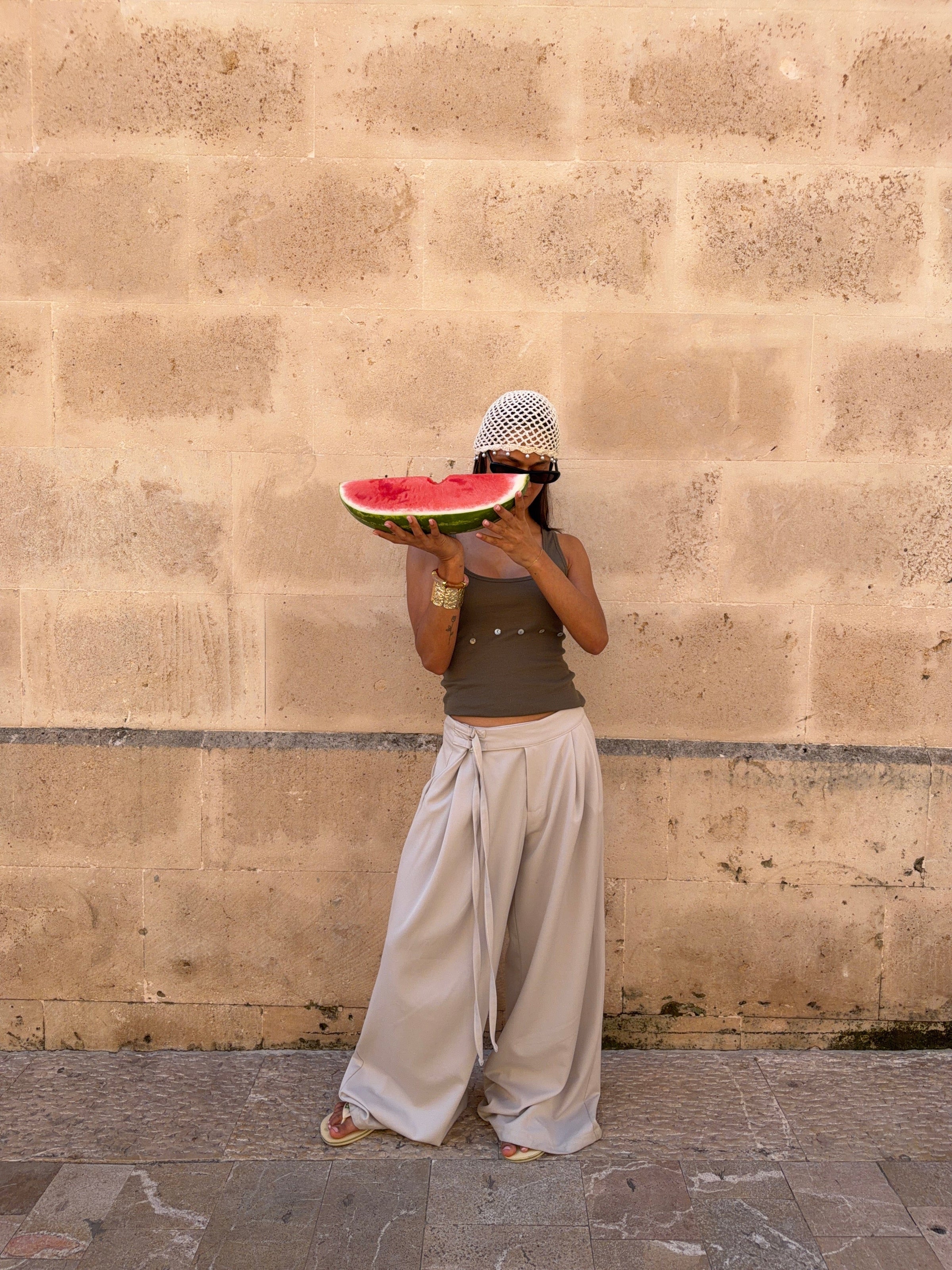 Malva belted suit pants - Light taupe