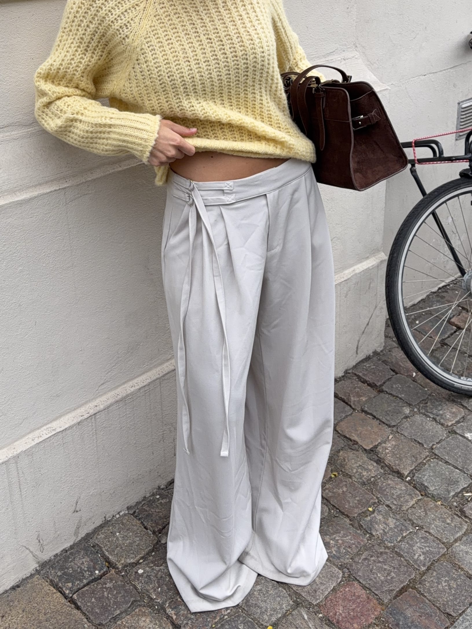 Malva belted suit pants - Light taupe