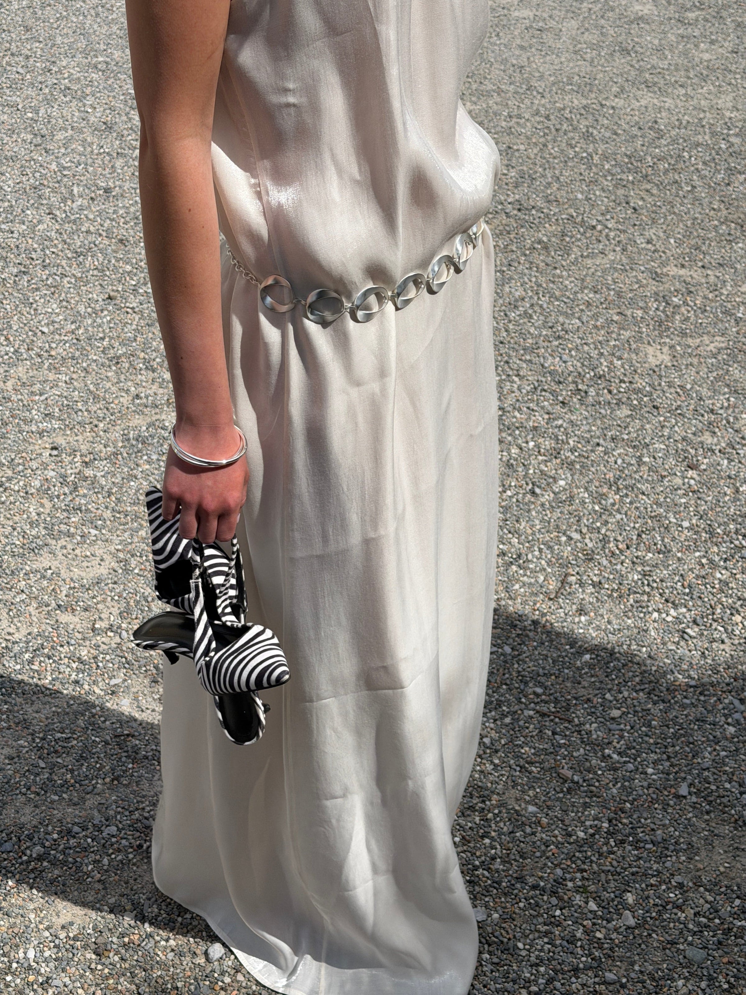 Rigmor high neck maxi dress - Creme white