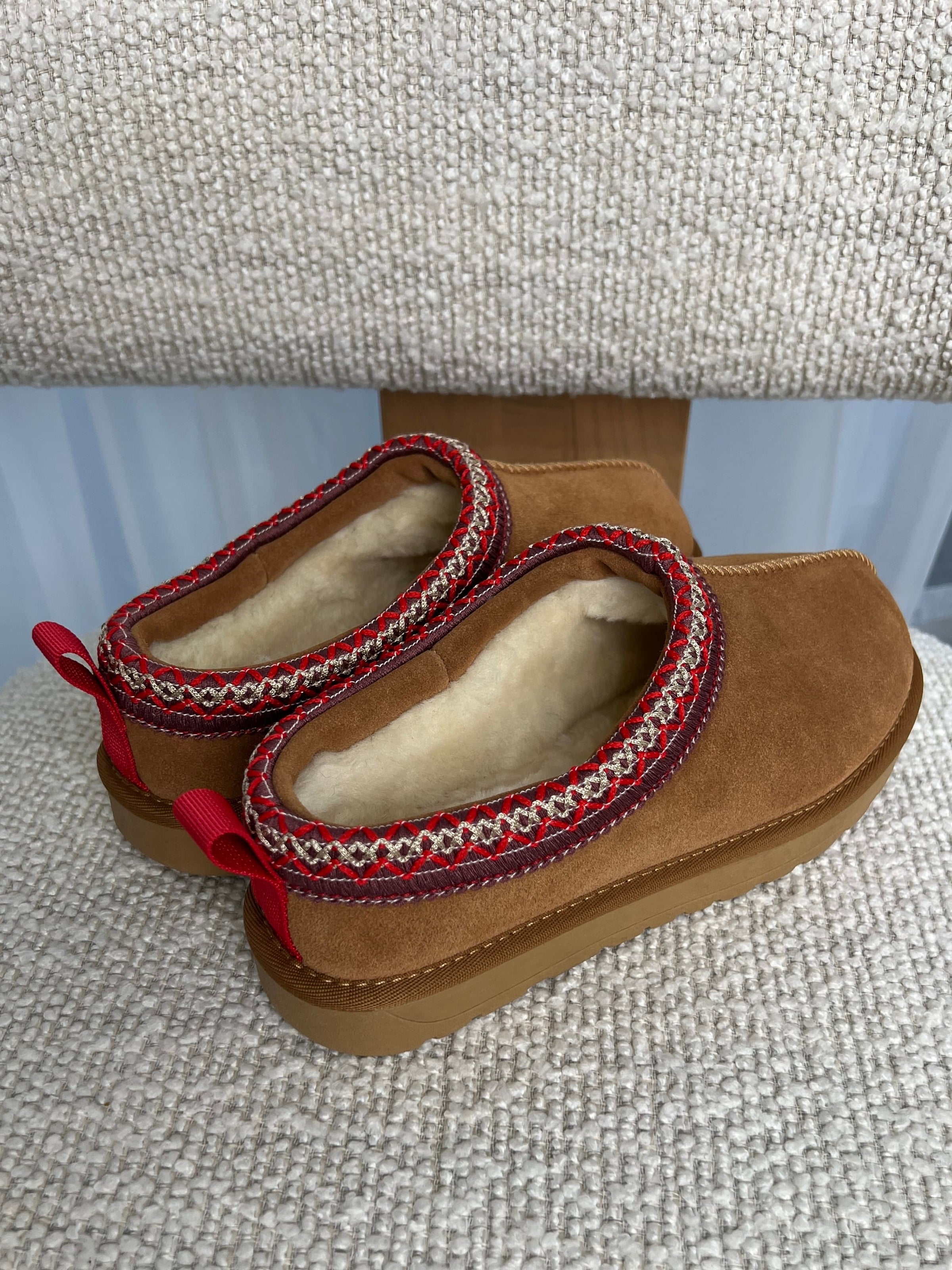 Tora teddy shoe - Brown/Red