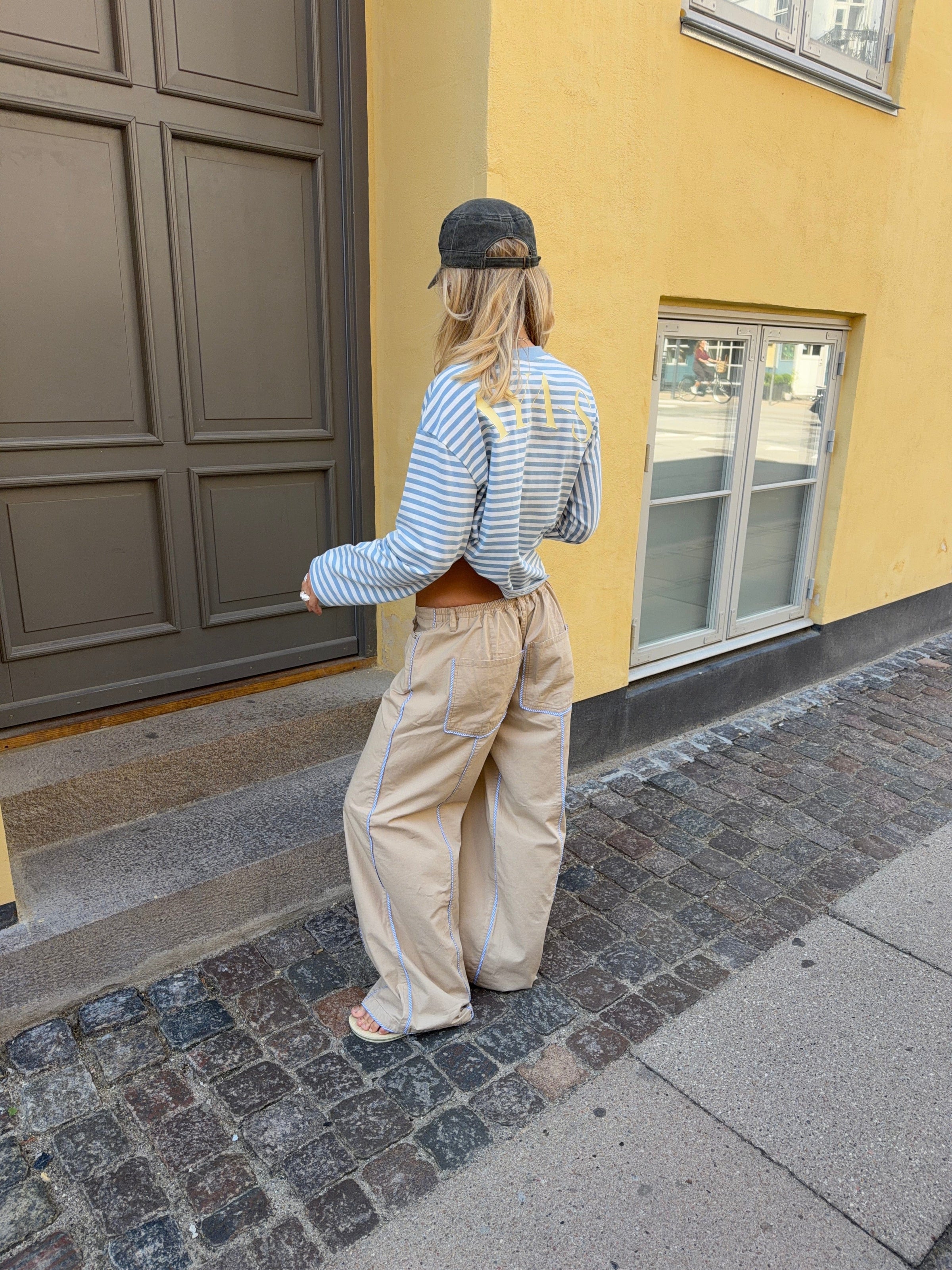 Jua stripe detail baggy pants - Beige