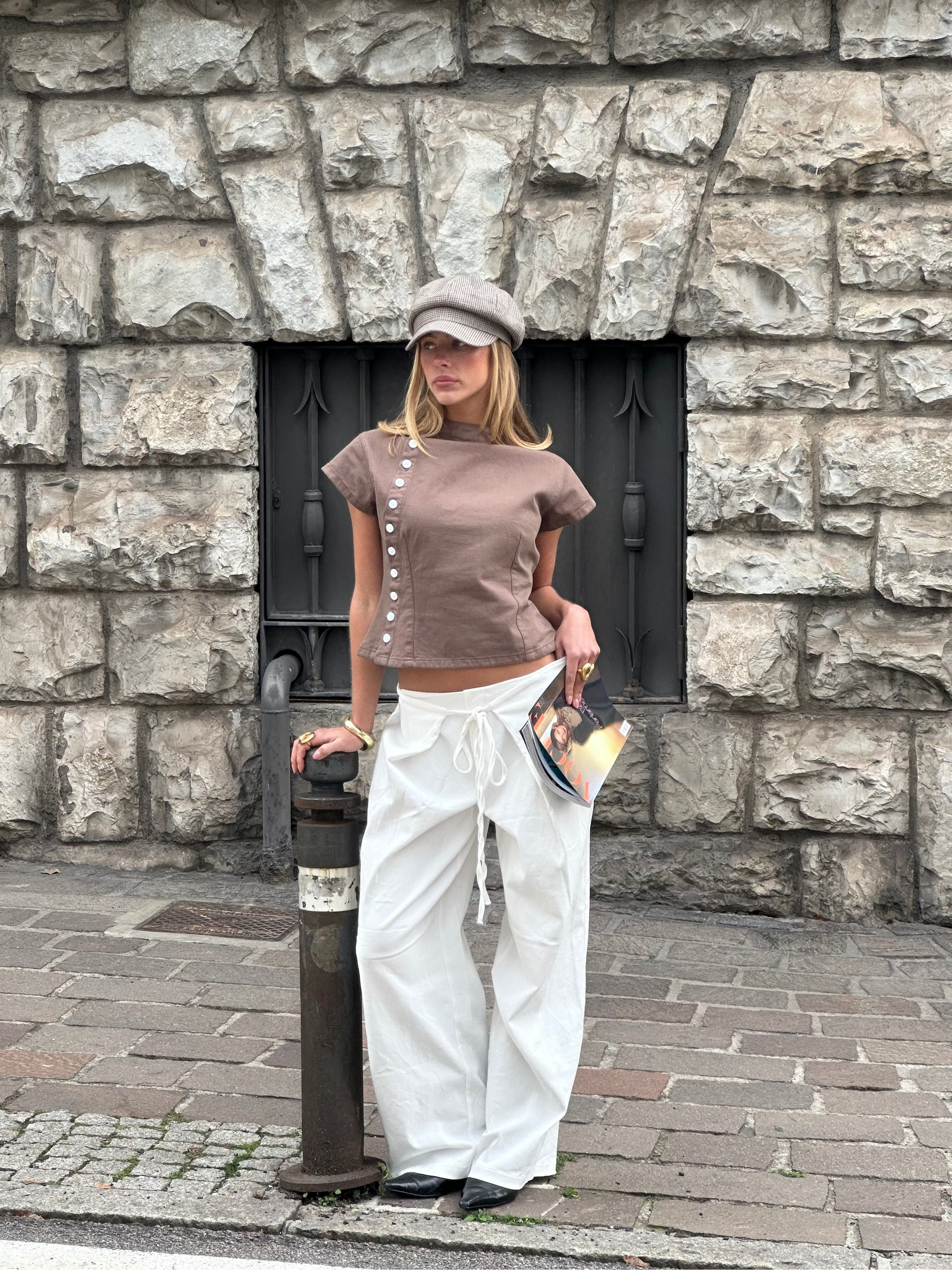 Elara baggy pants - White