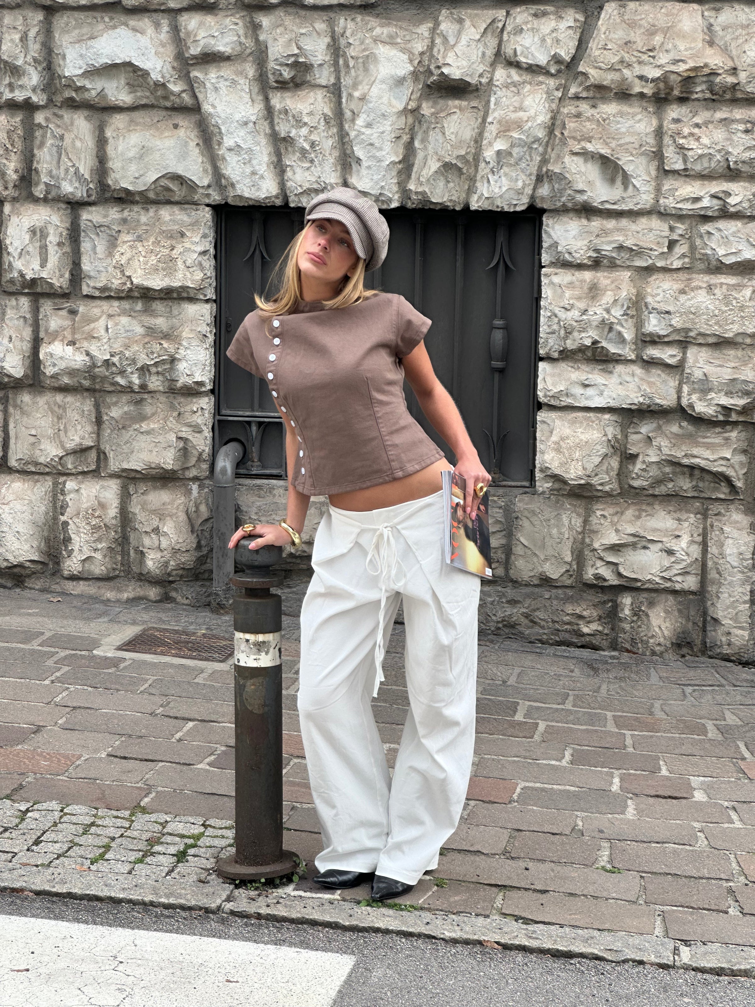 Elara baggy pants - White