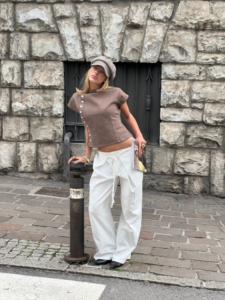 Elara baggy pants - White