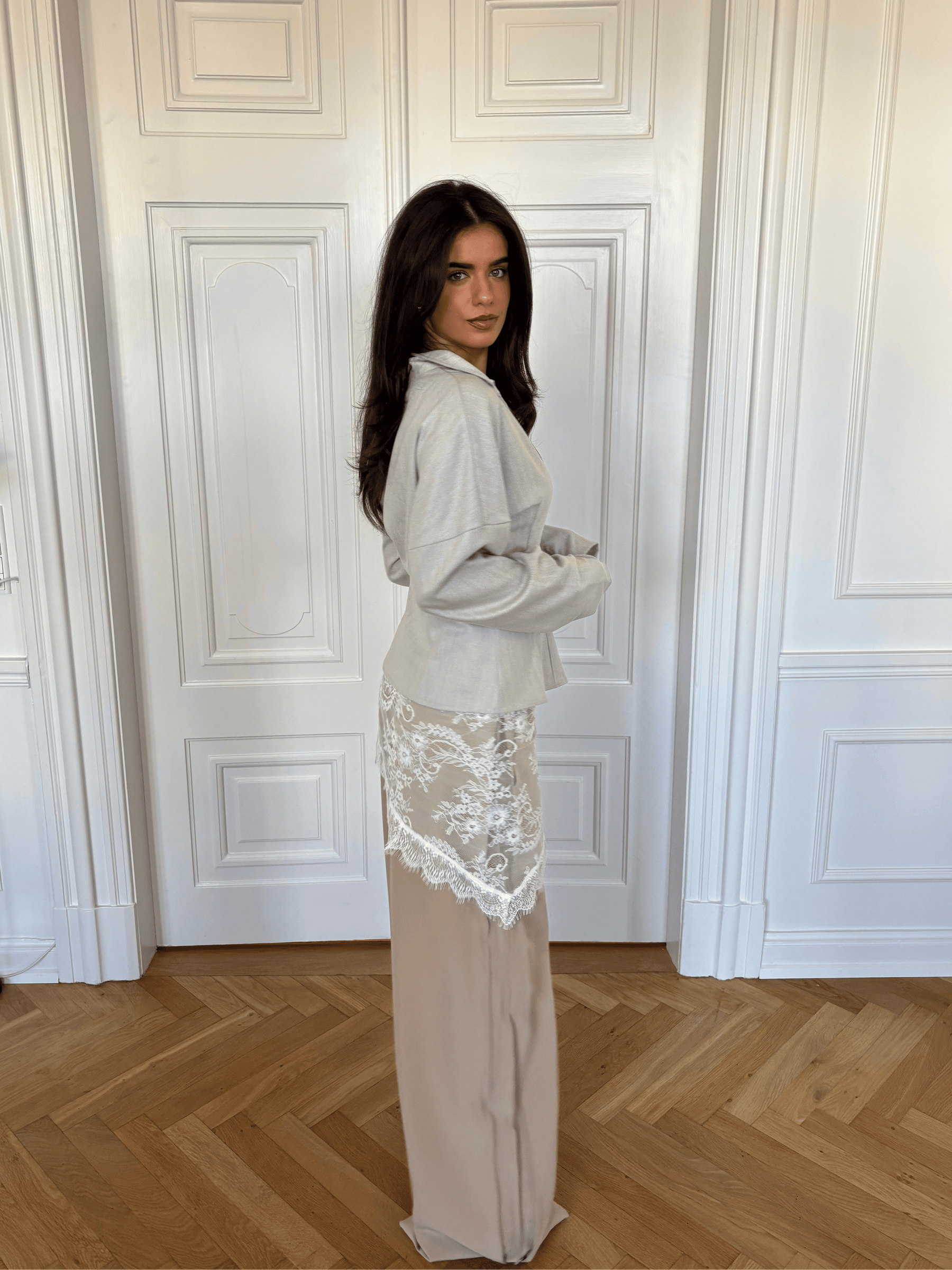 Naja lace tie skirt - White