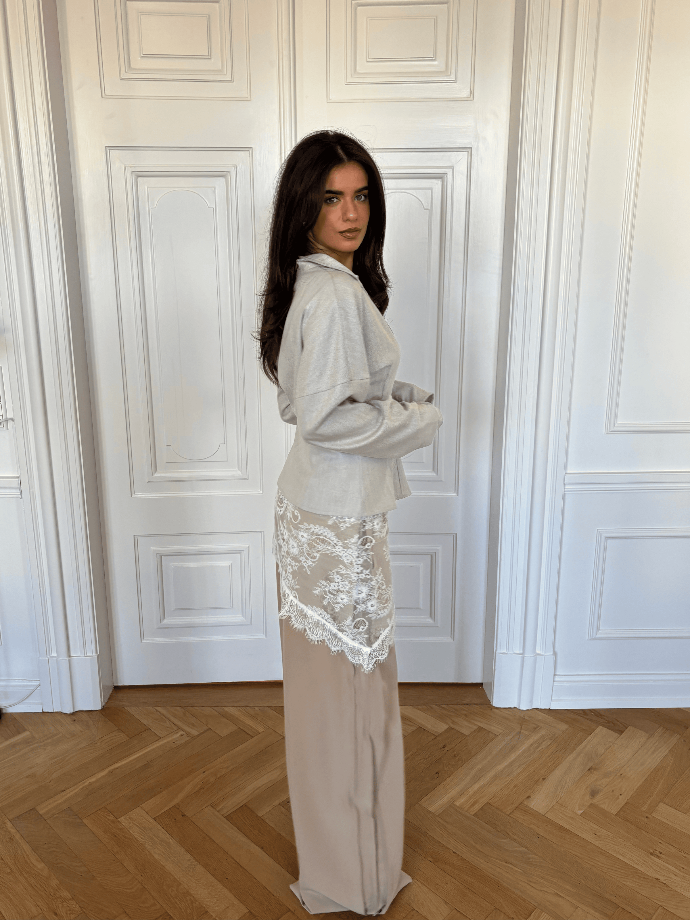 Naja lace tie skirt - White