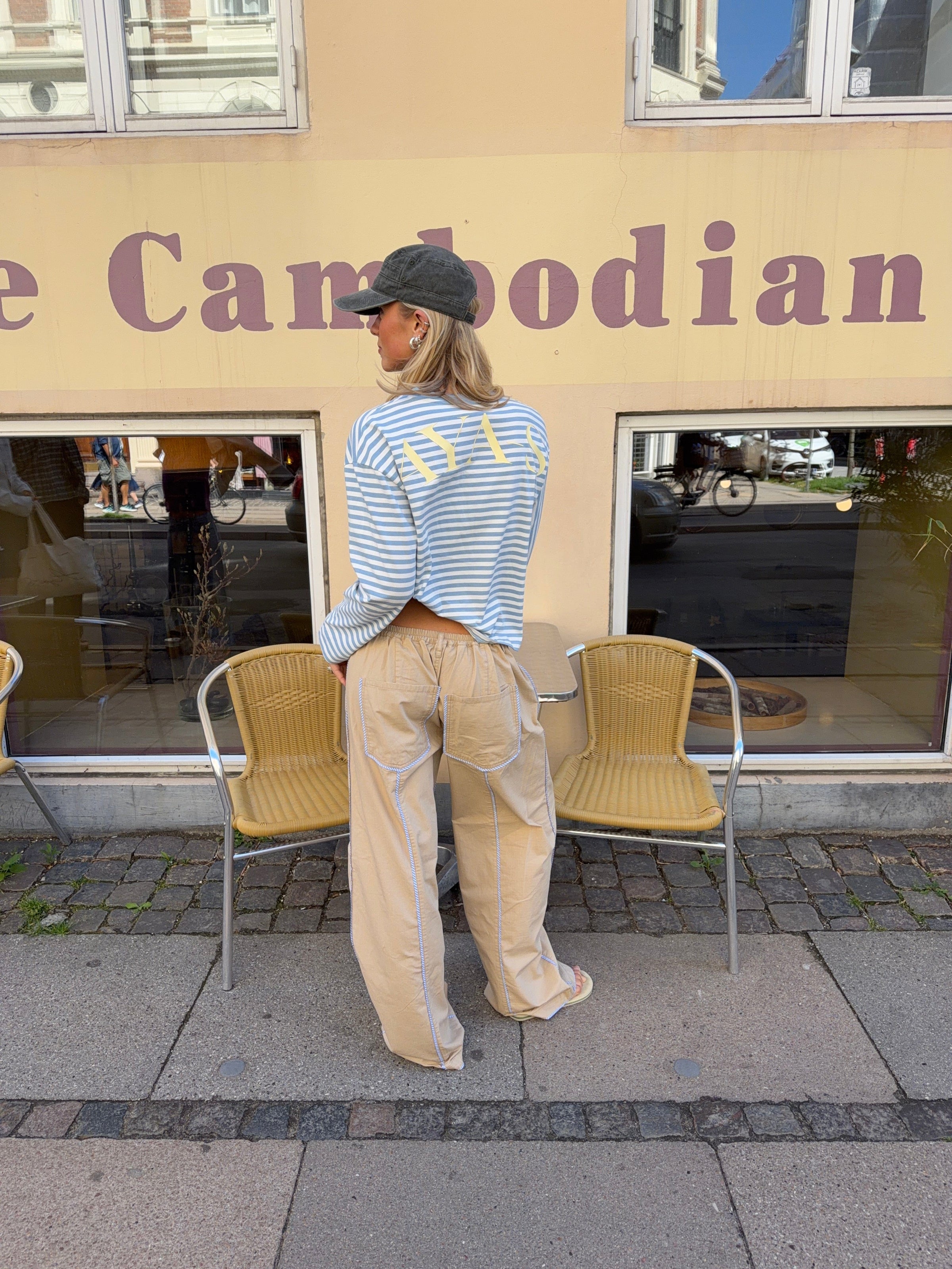 Jua stripe detail baggy pants - Beige