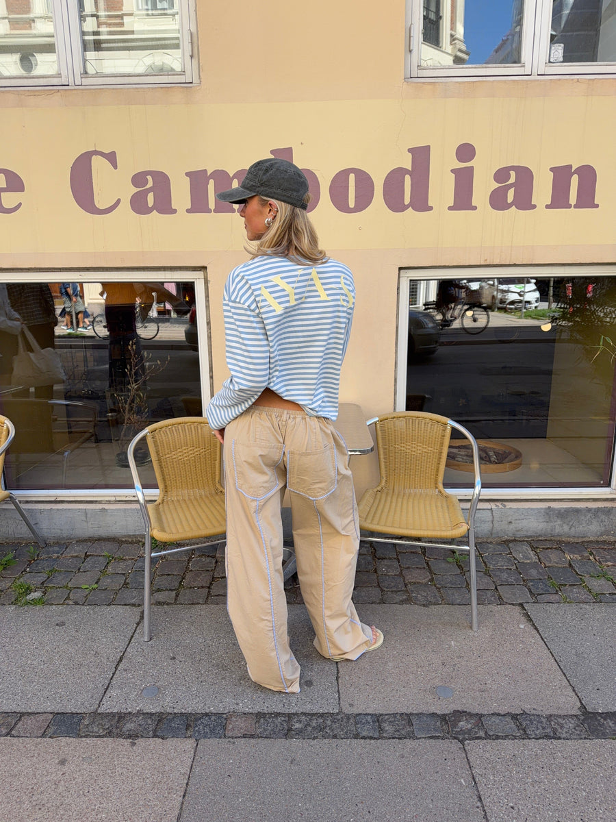 Jua stripe detail baggy pants - Beige