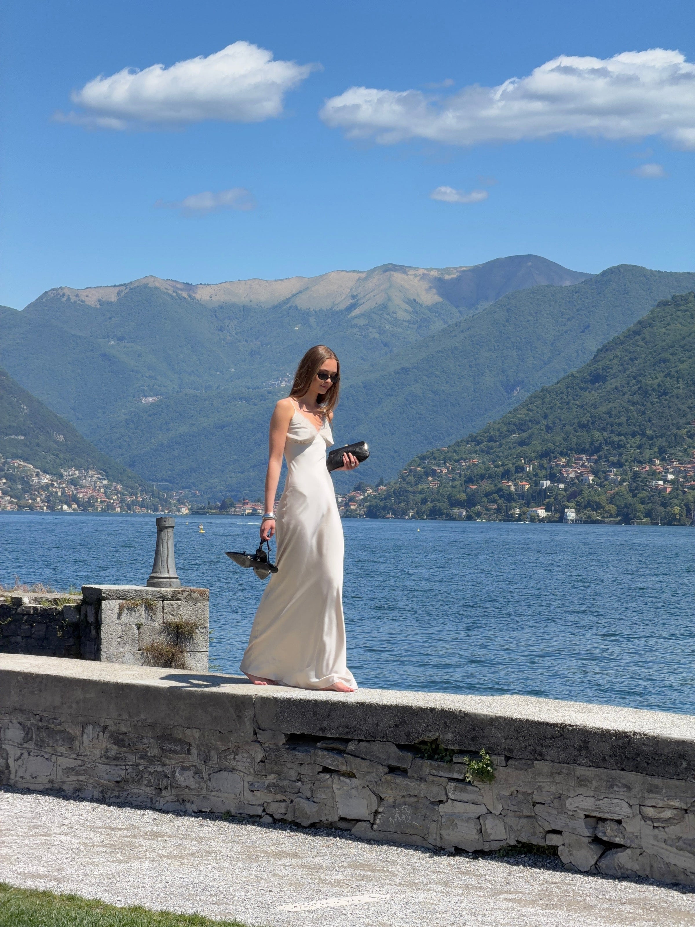 Sambia satin maxi dress - Champagne