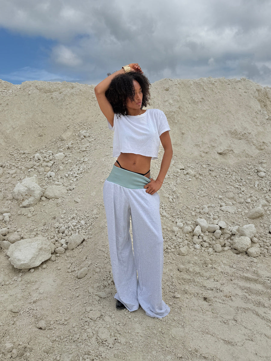 Wela striped sweatpants - Grey mélange