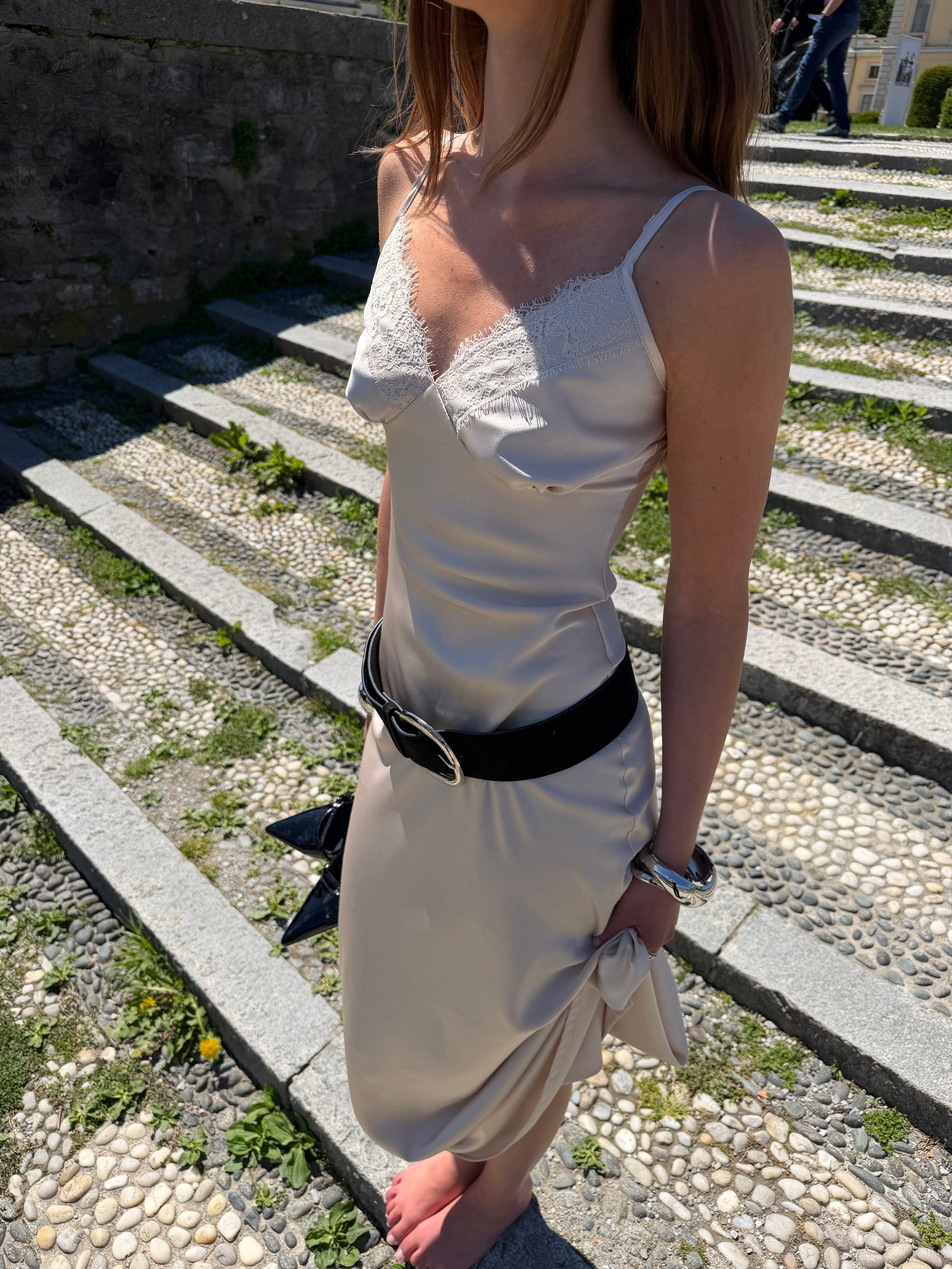 Sambia satin maxi dress - Champagne
