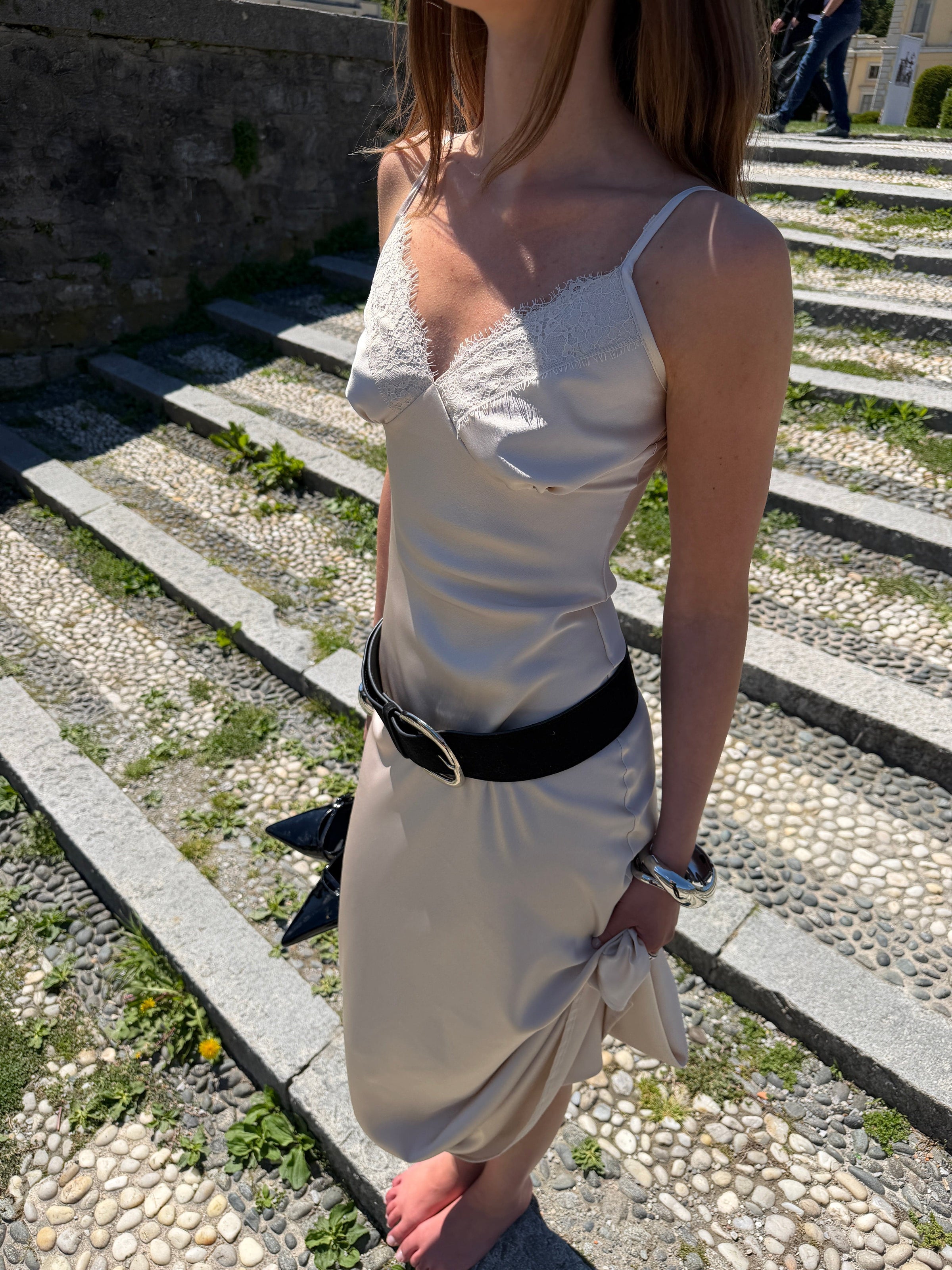 Sambia satin maxi dress - Champagne