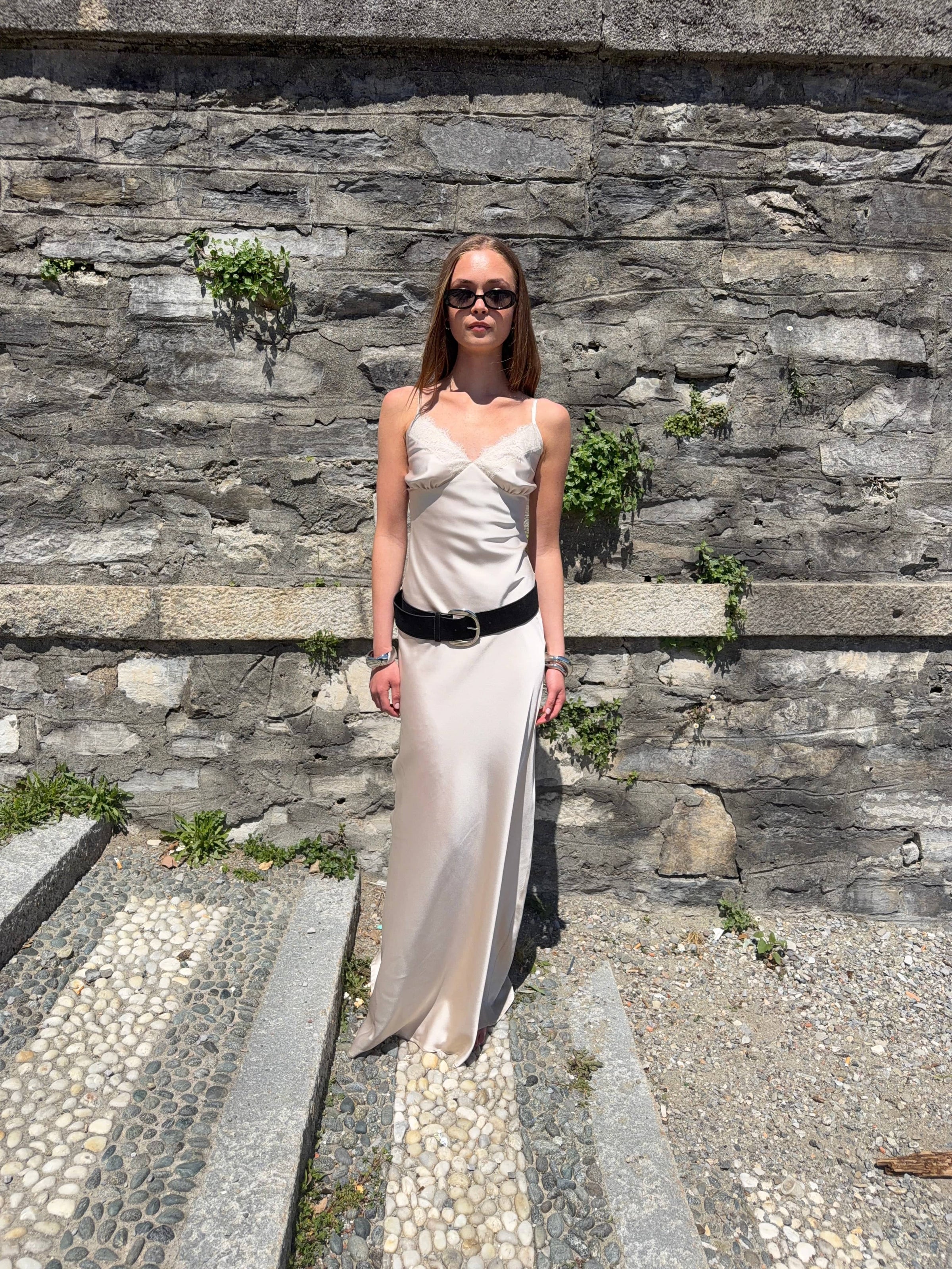 Sambia satin maxi dress - Champagne