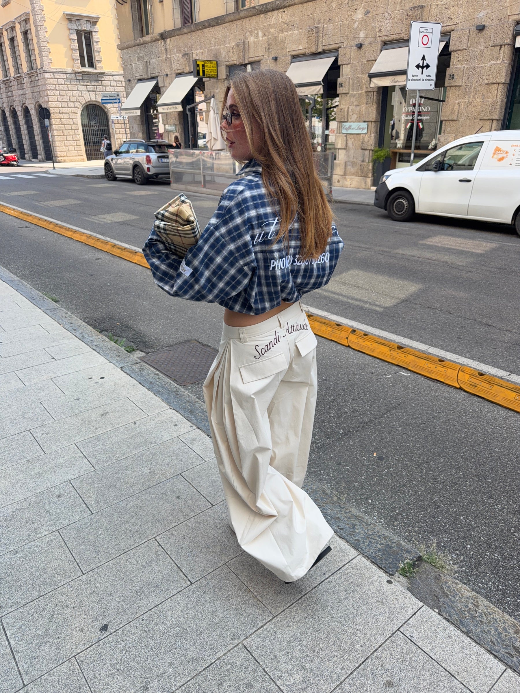 Paola deep pleats pants - Creamy White