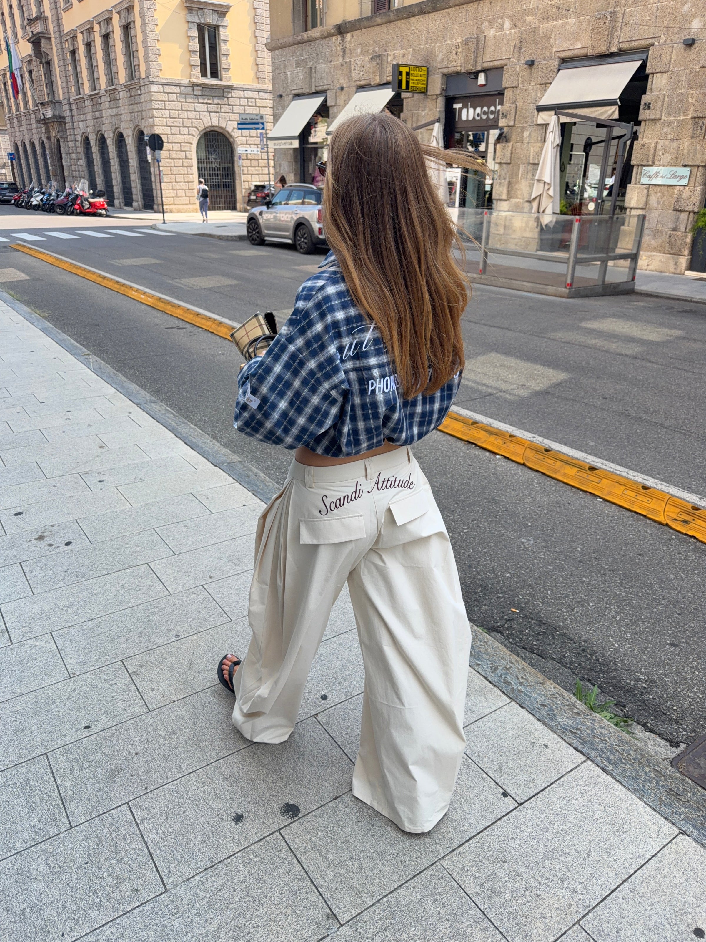 Paola deep pleats pants - Creamy White