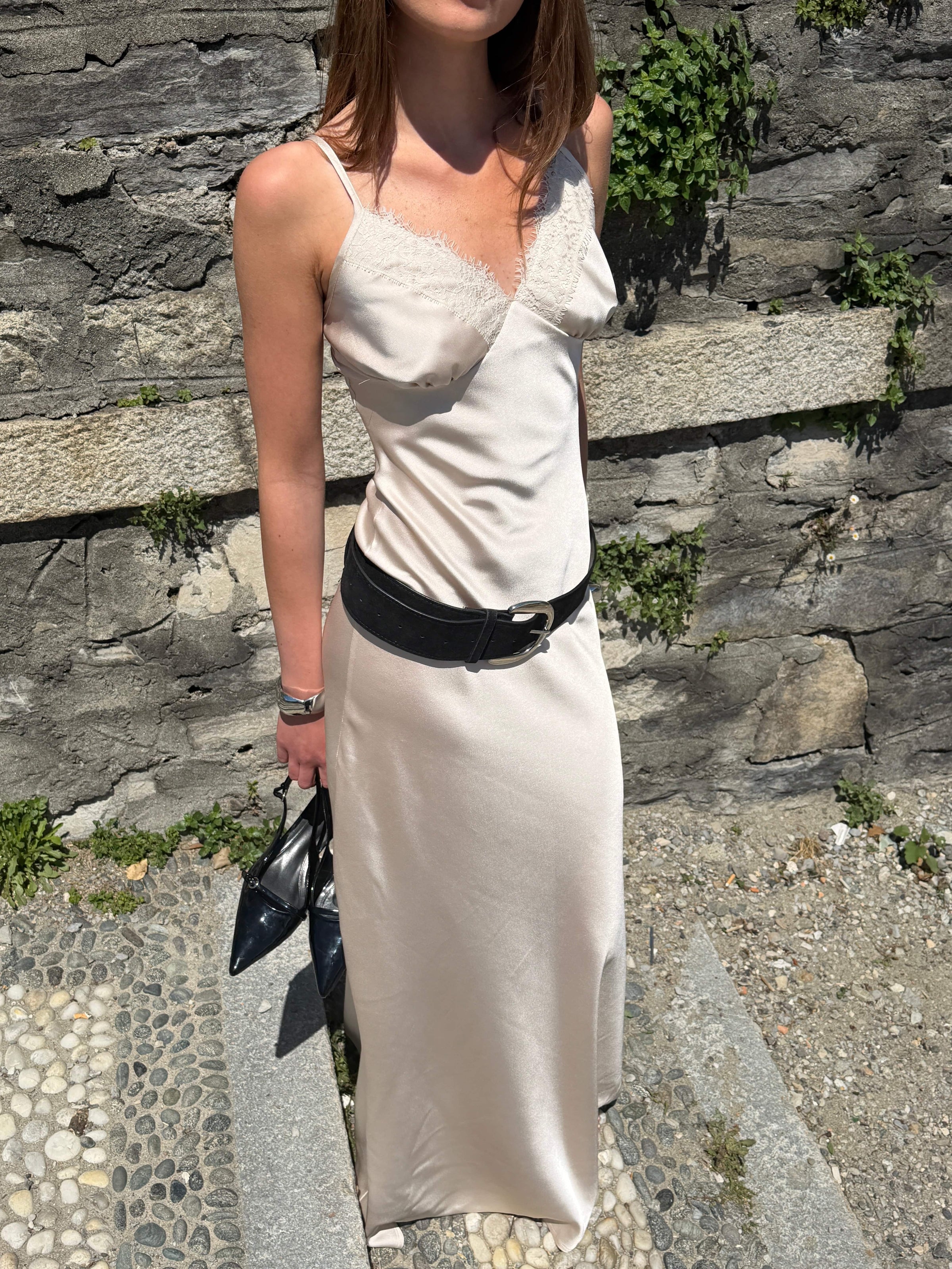 Sambia satin maxi dress - Champagne