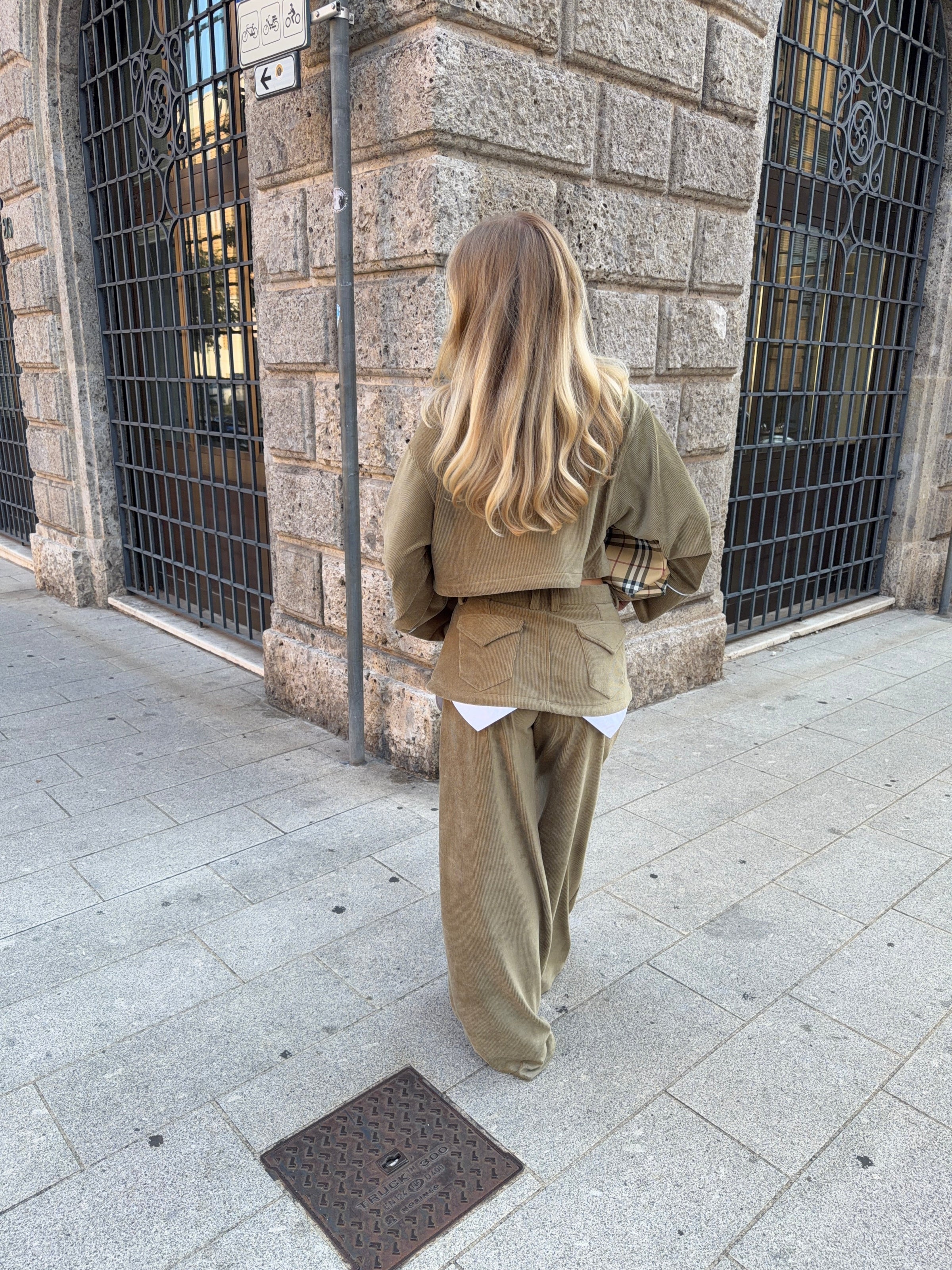 Elora skirt baggy velvet pants - Green