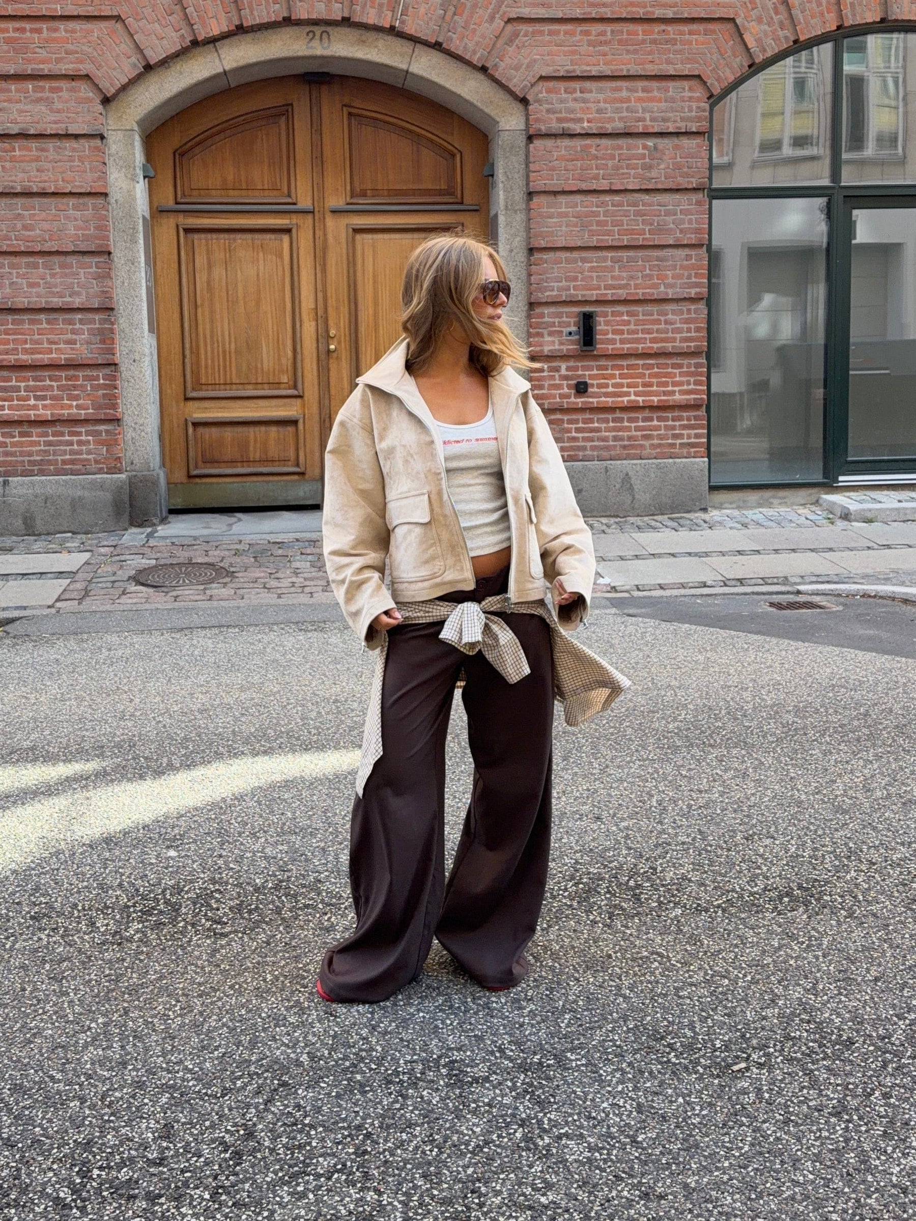 Sia loose suit pants - Dark brown