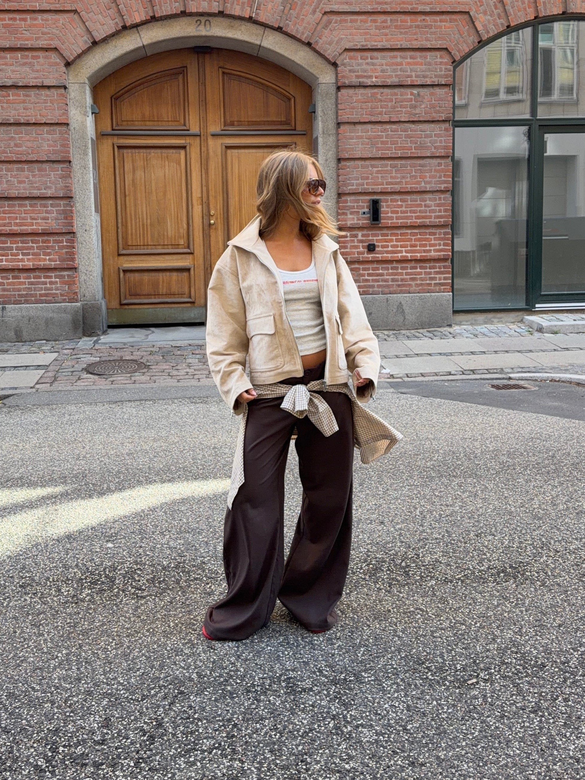 Sia loose suit pants - Dark brown