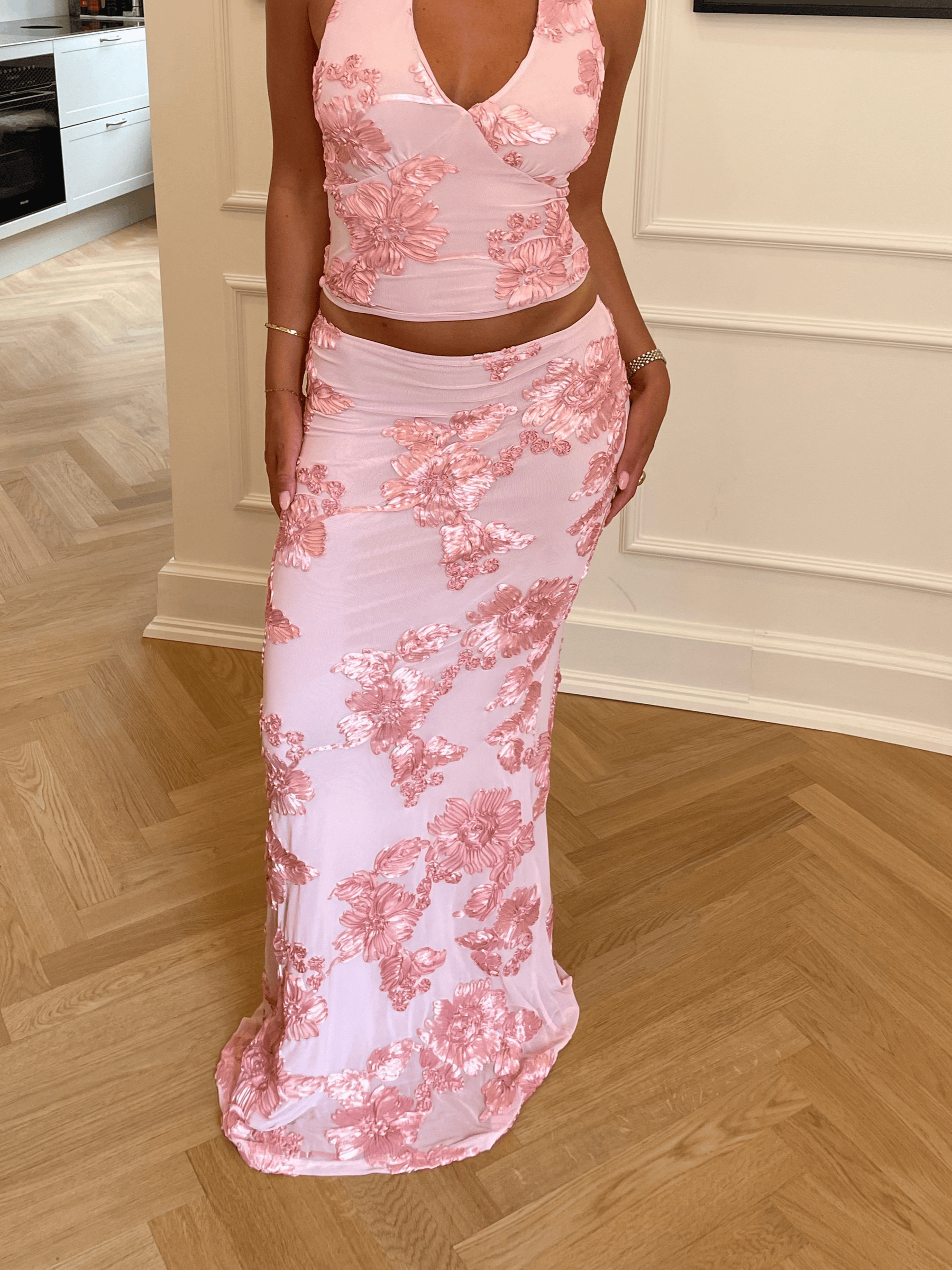 Kivo maxi mesh skirt - Pink