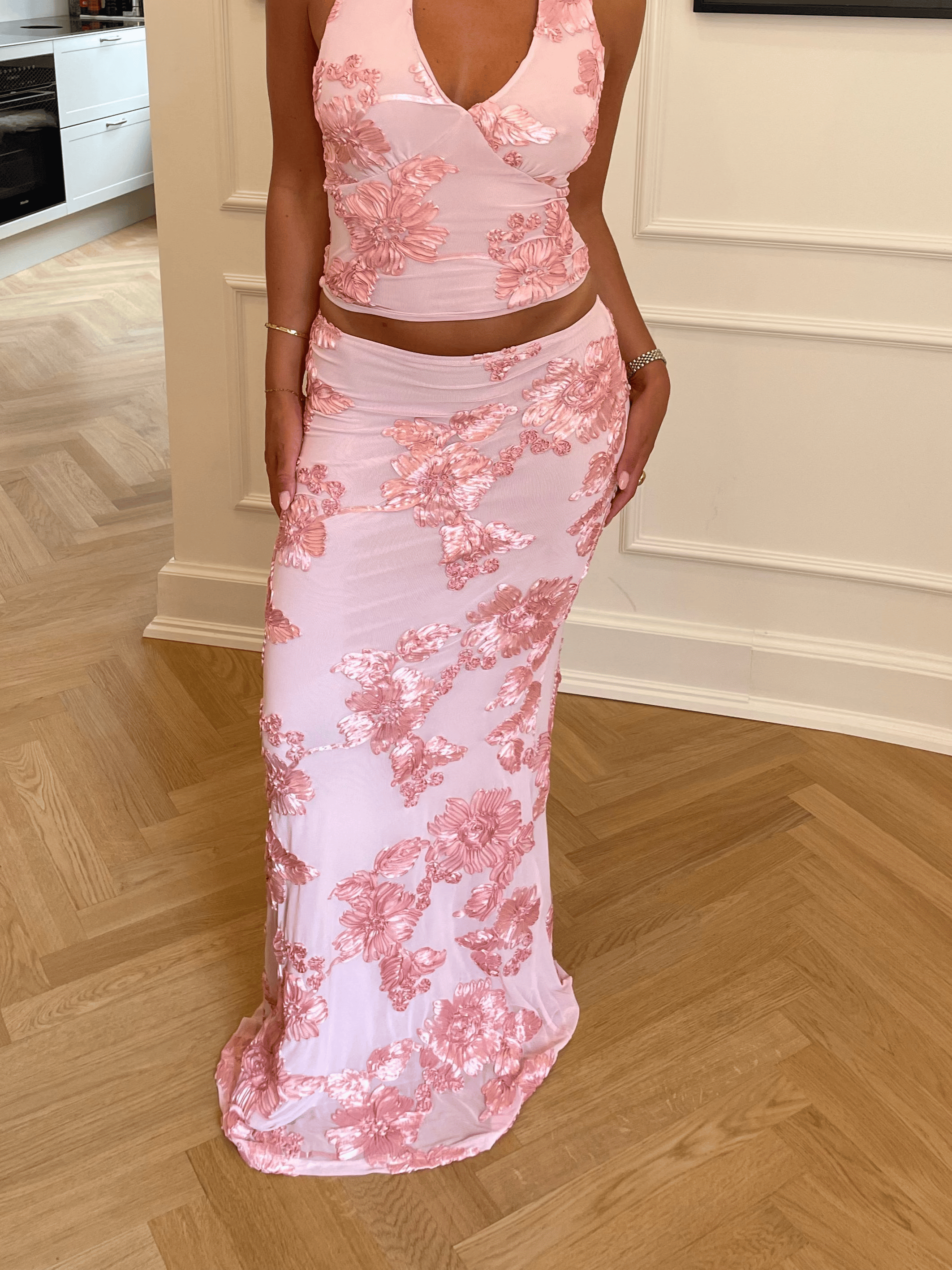 Kivo maxi mesh skirt - Pink