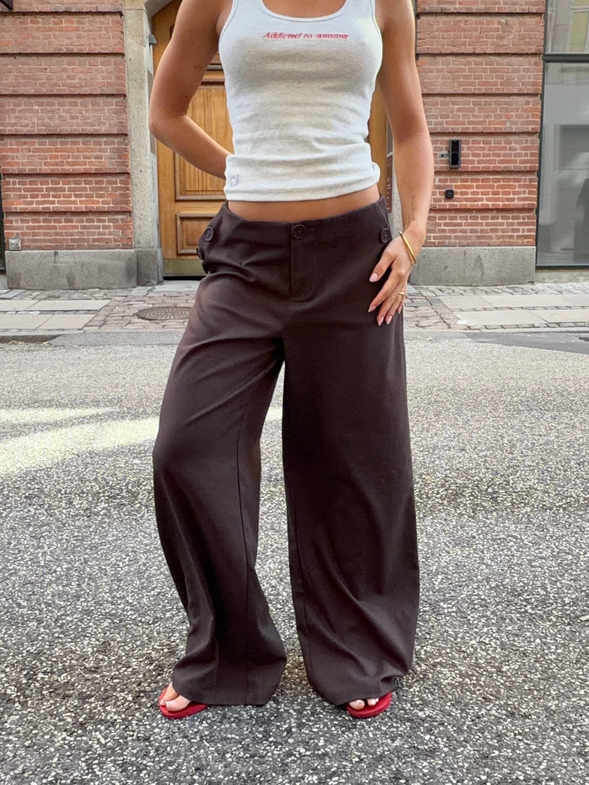 Sia loose suit pants - Dark brown
