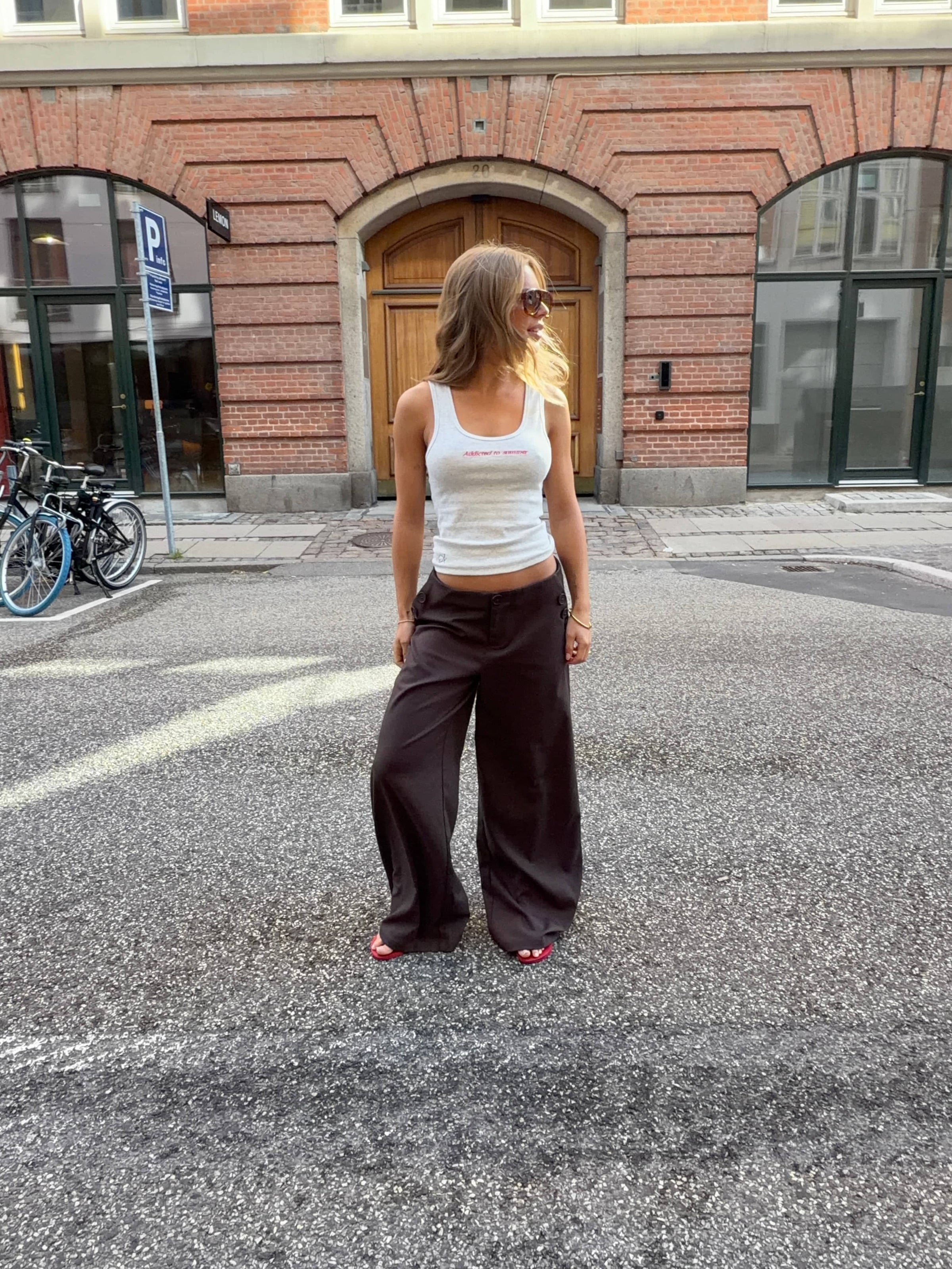 Sia loose suit pants - Dark brown