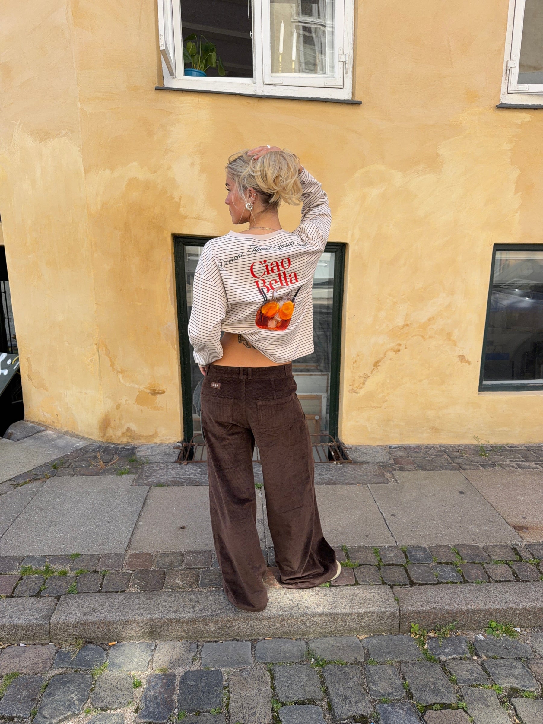 Celina baggy corduroy pants - Dark brown