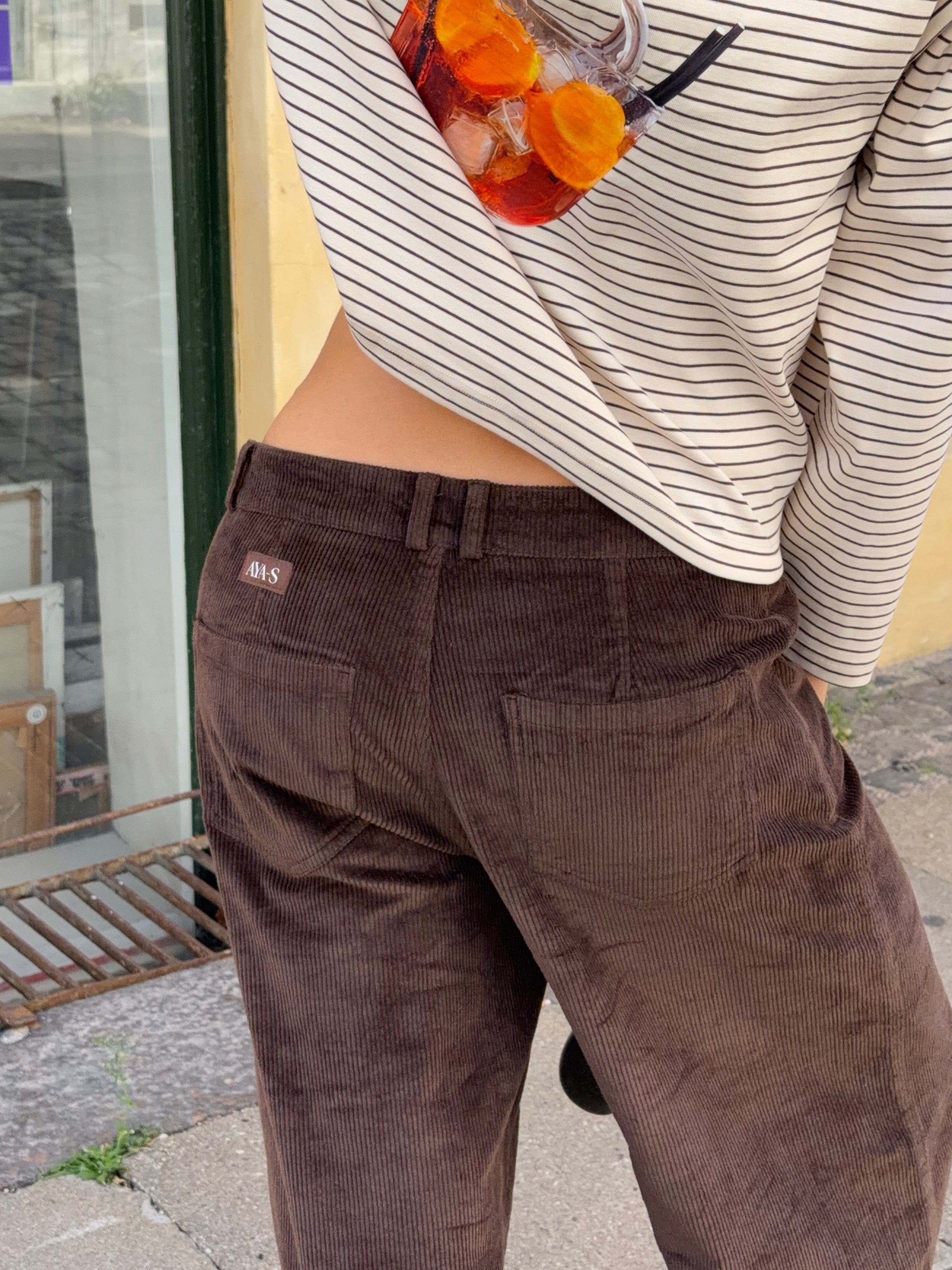 Celina baggy corduroy pants - Dark brown