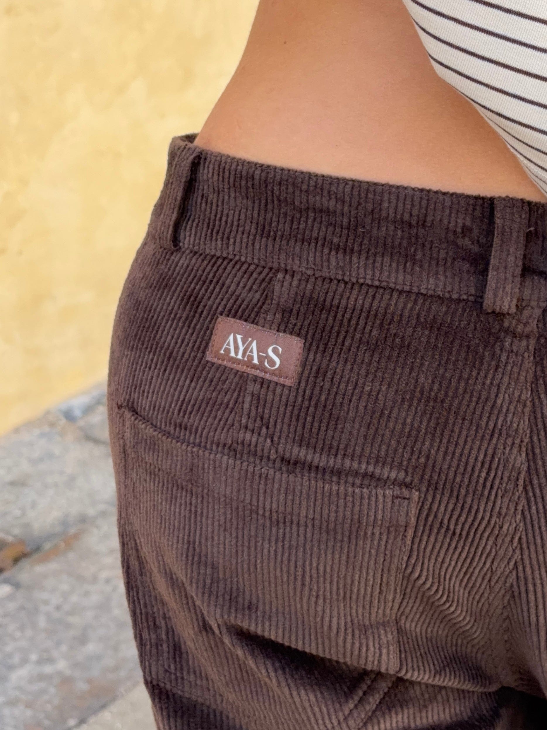 Celina baggy corduroy pants - Dark brown