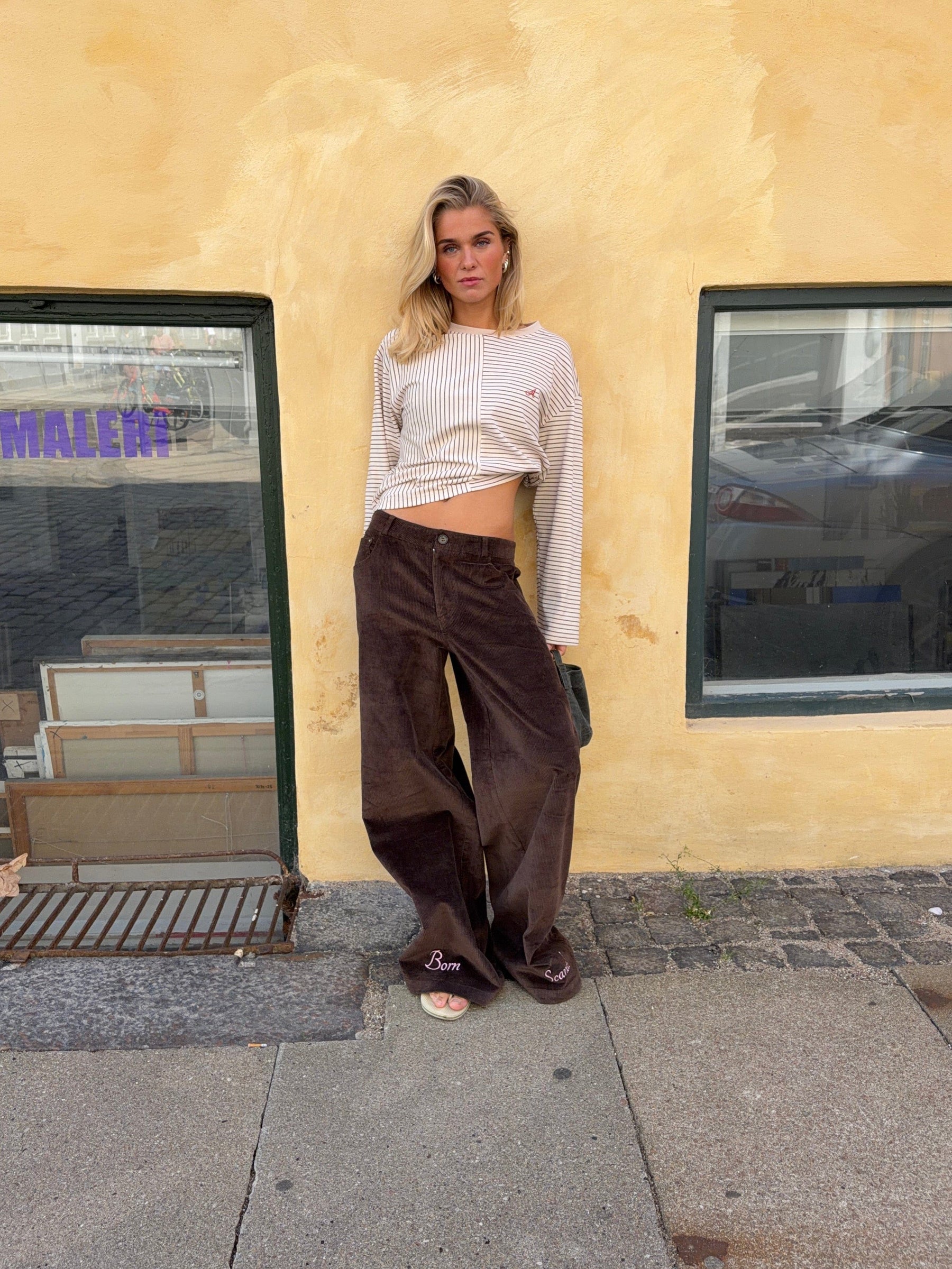 Celina baggy corduroy pants - Dark brown