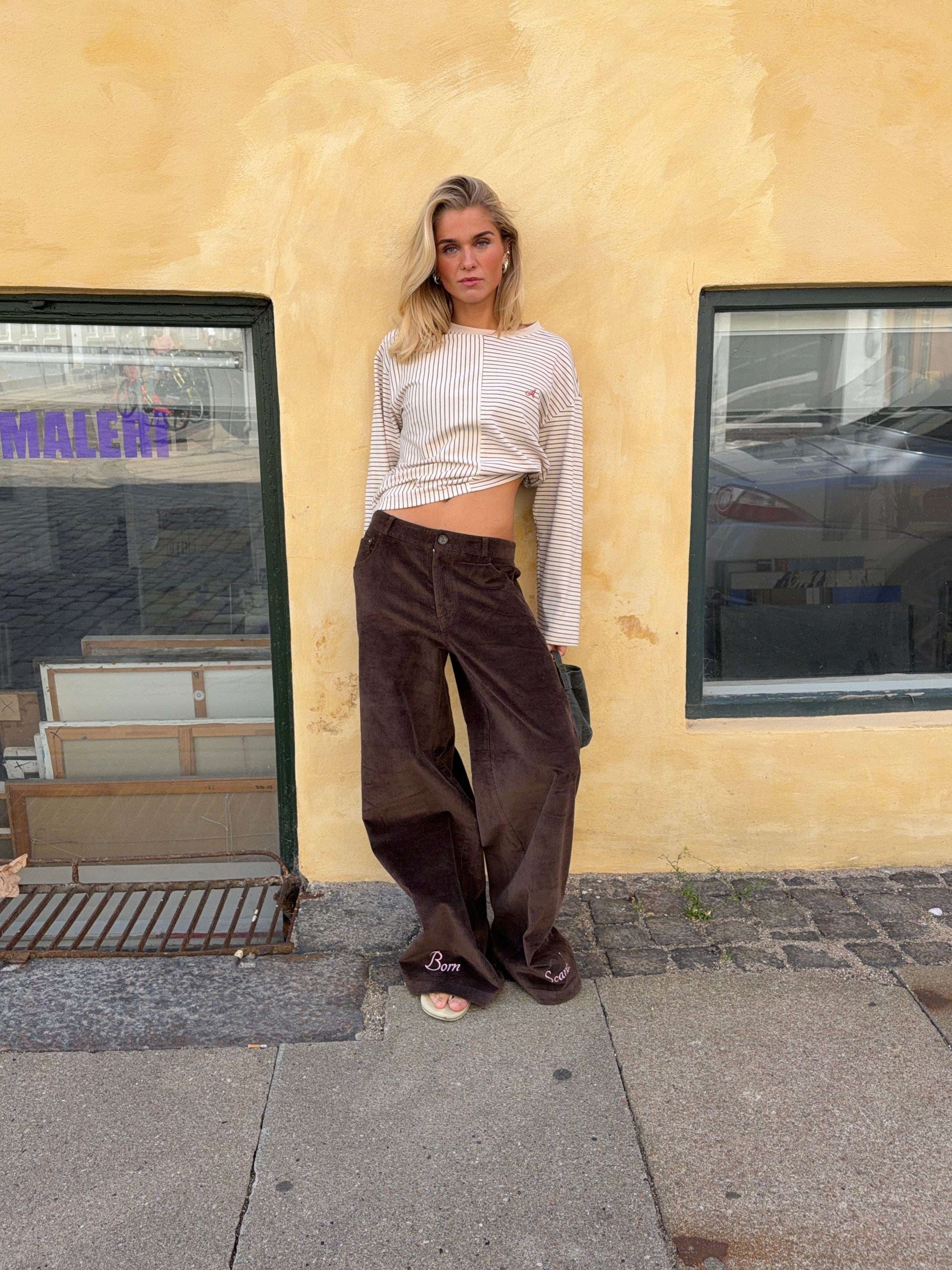 Celina baggy corduroy pants - Dark brown