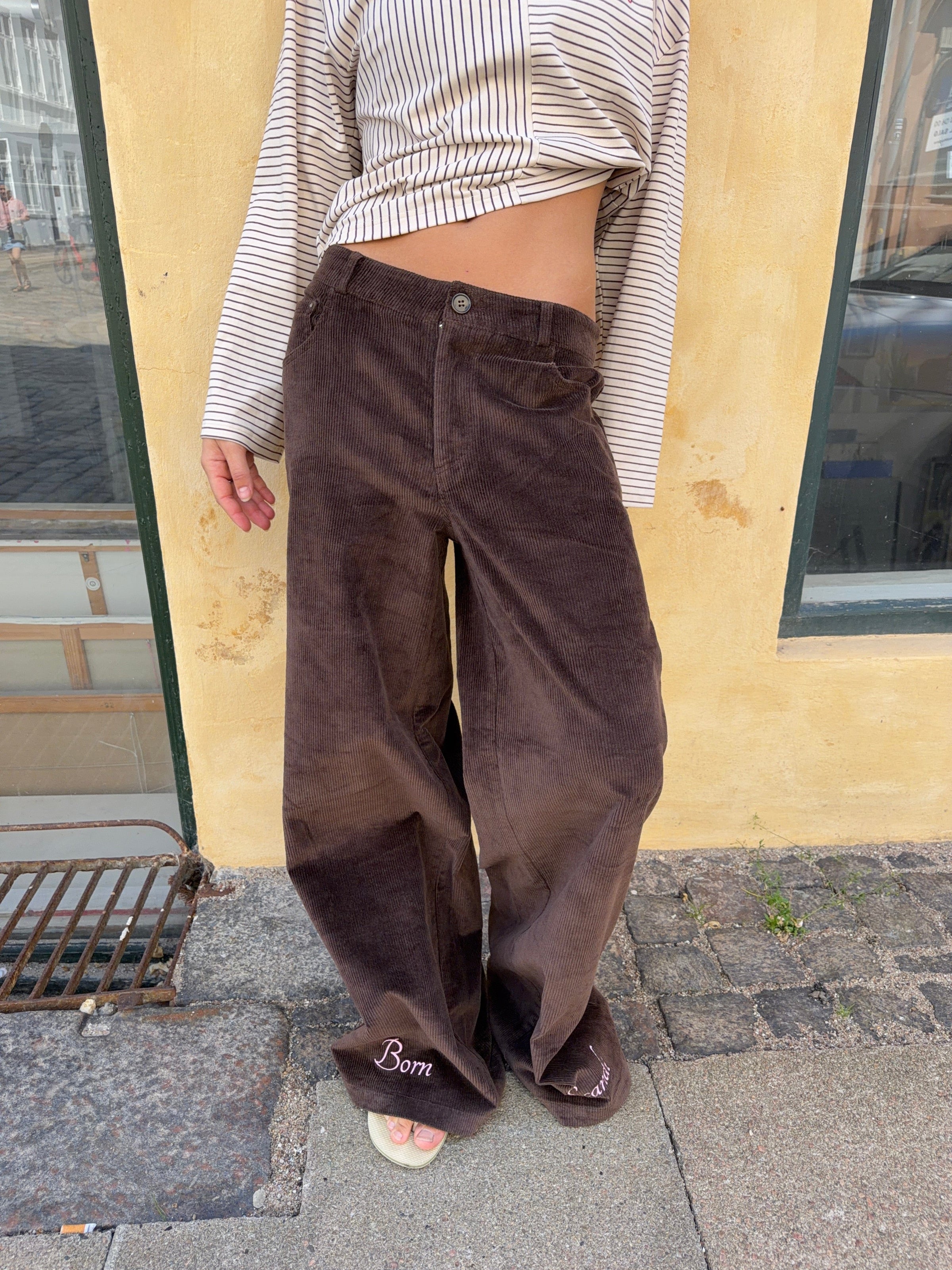 Celina baggy corduroy pants - Dark brown
