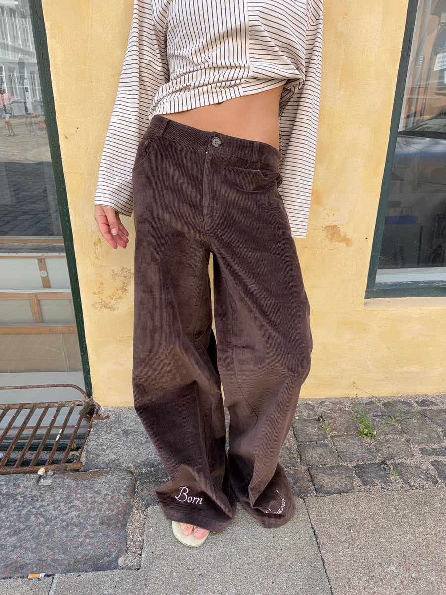 Celina baggy corduroy pants - Dark brown