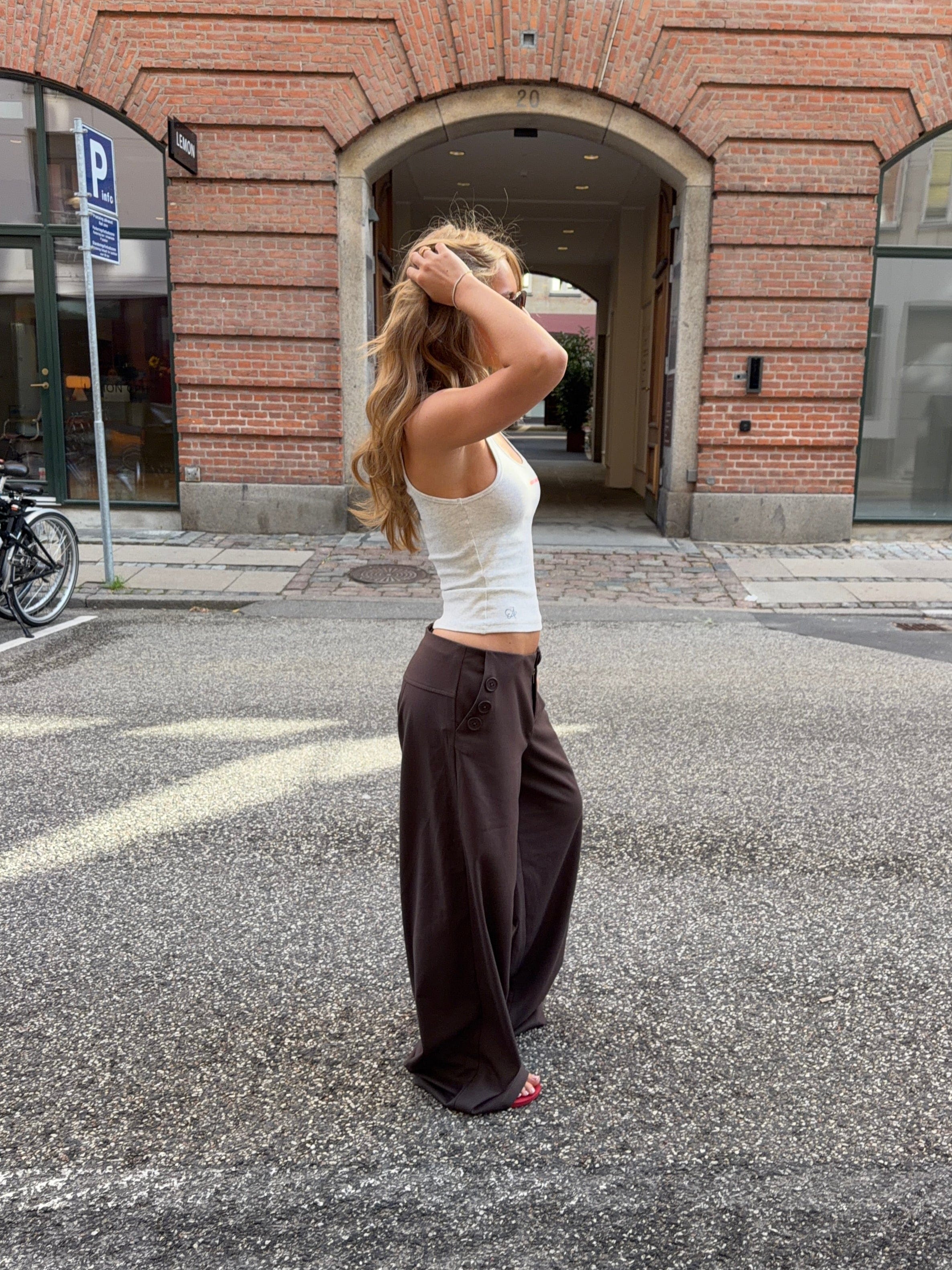 Sia loose suit pants - Dark brown