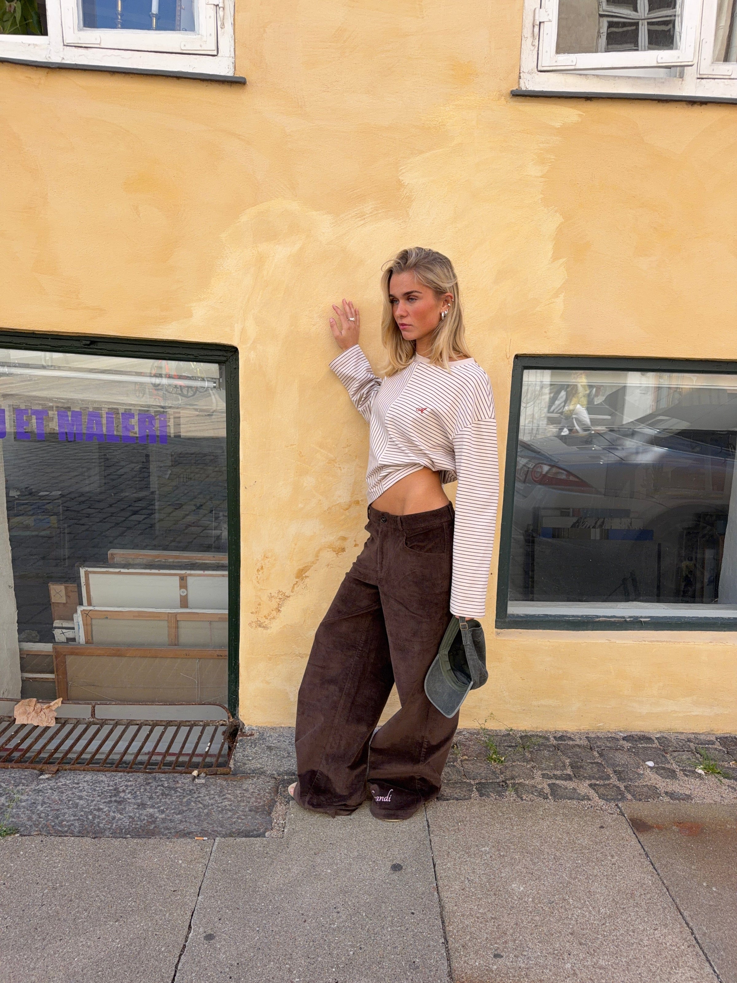 Celina baggy corduroy pants - Dark brown
