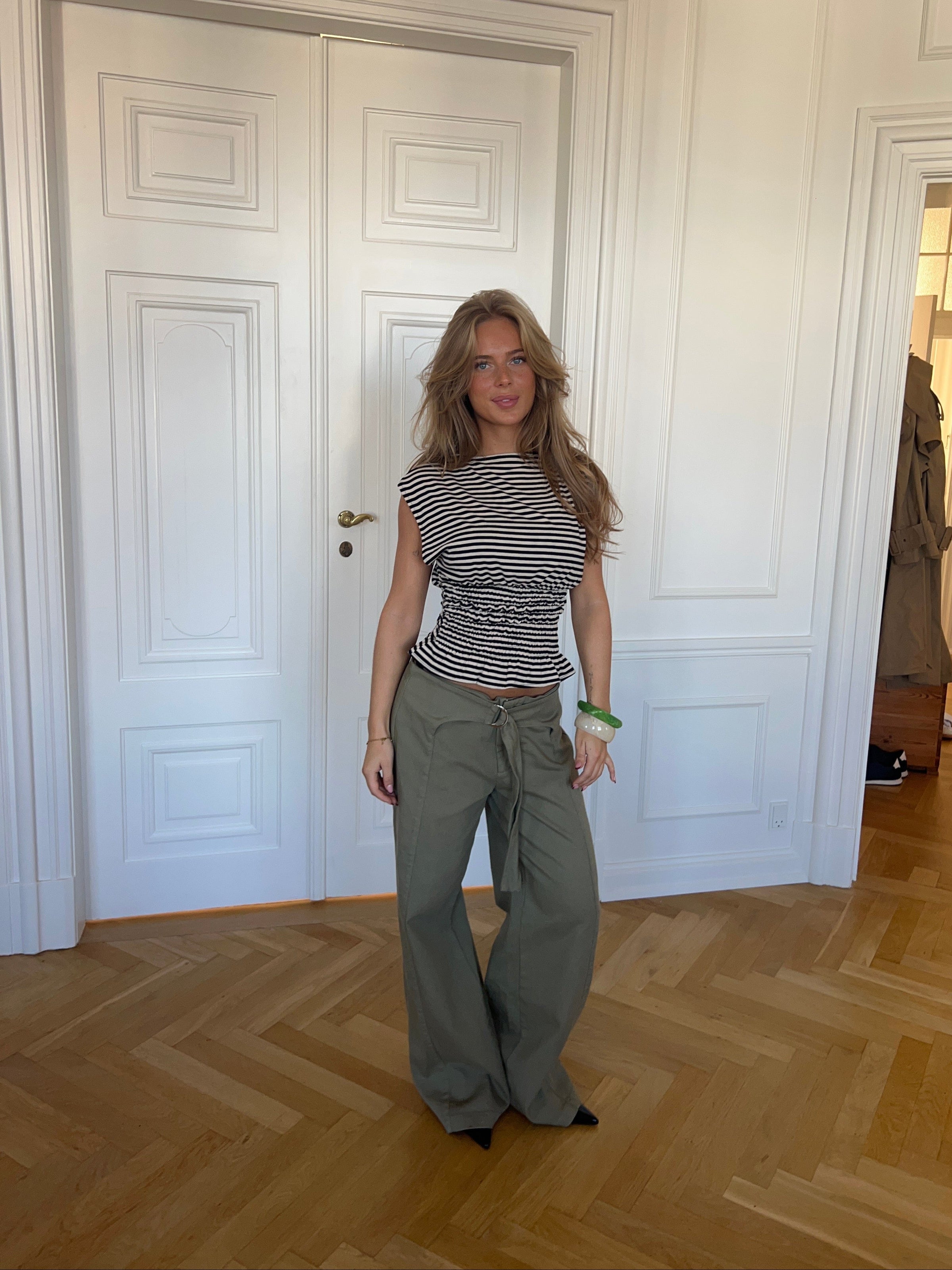 Claire belt pants - Green